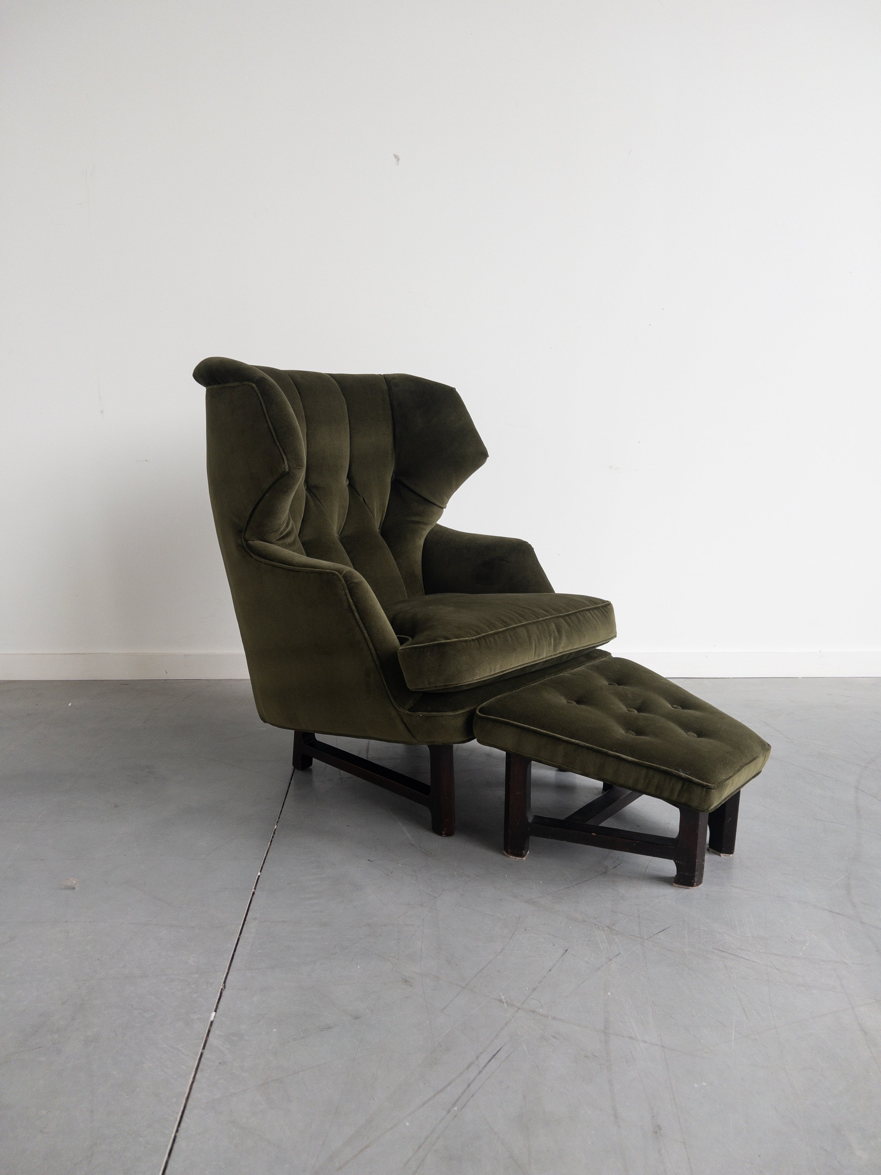 Janus Wing Chair and Ottoman by Edward Wormley for Dunbar