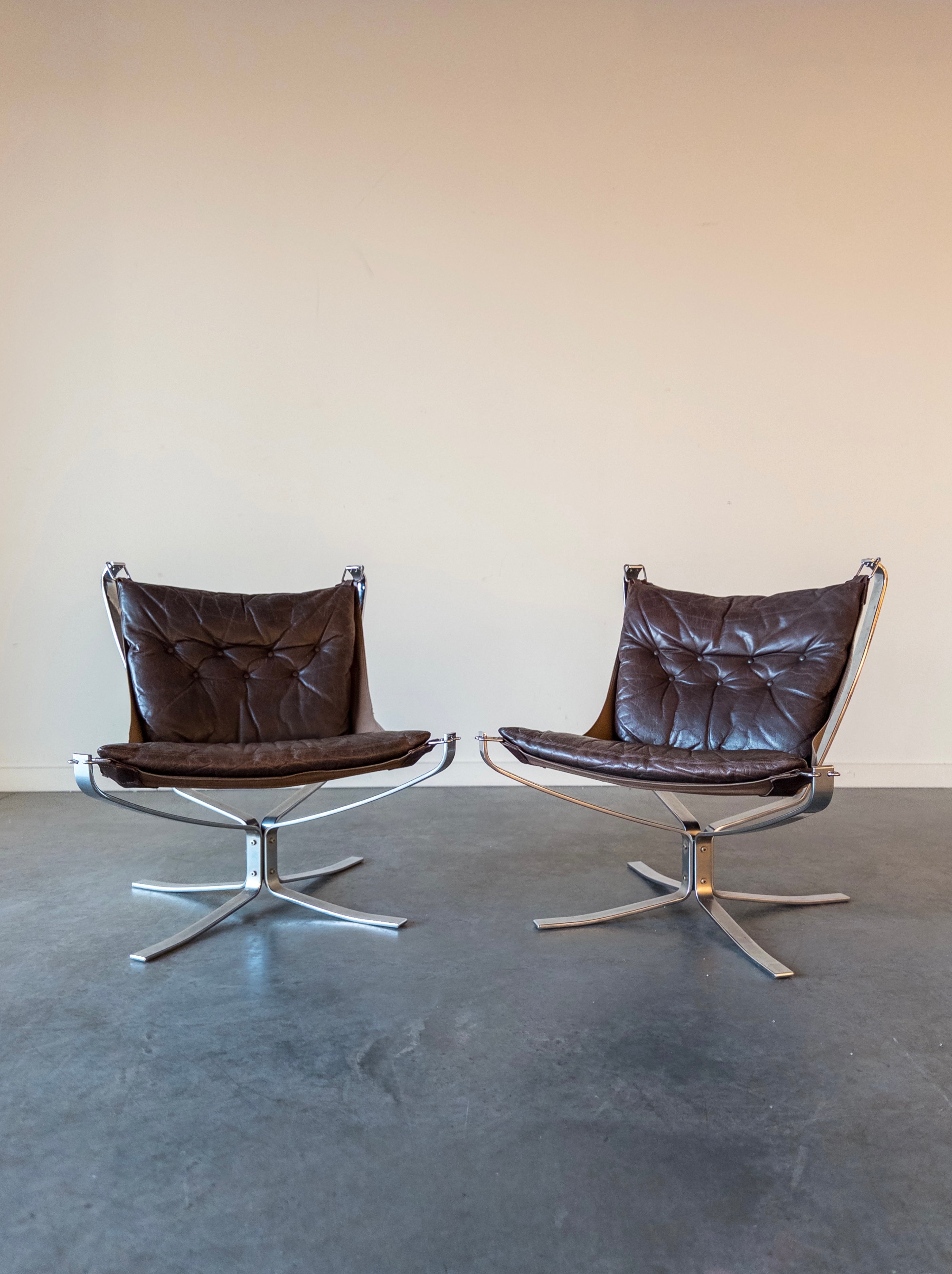 Pair of Falcon Chairs by Sigurd Ressell for Vatne Møbler, 1970s