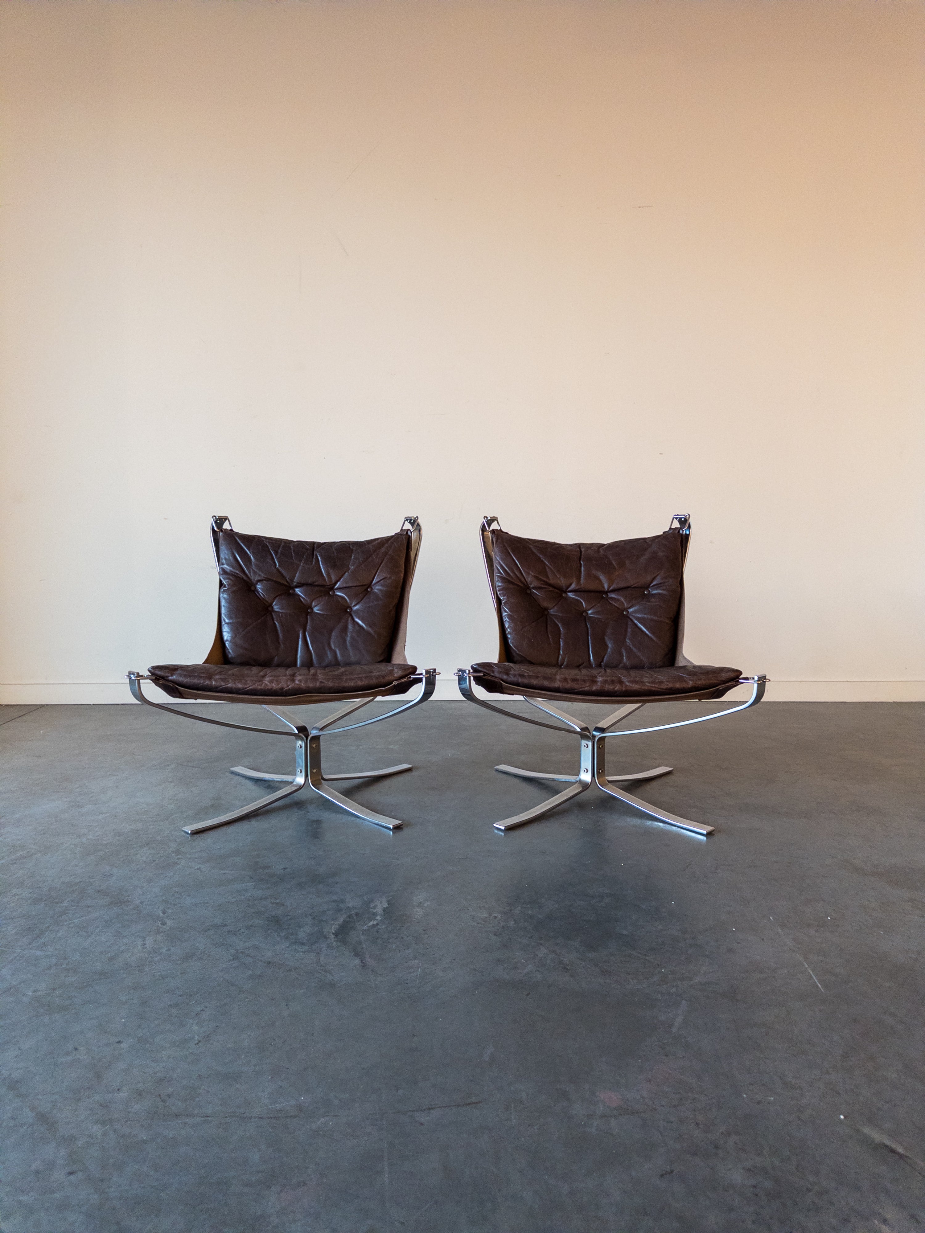 Pair of Falcon Chairs by Sigurd Ressell for Vatne Møbler, 1970s