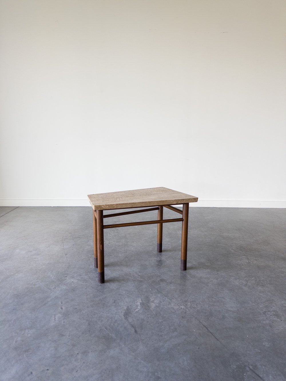 Travertine Marble-top Wedge End Table by Edward Wormley For Dunbar