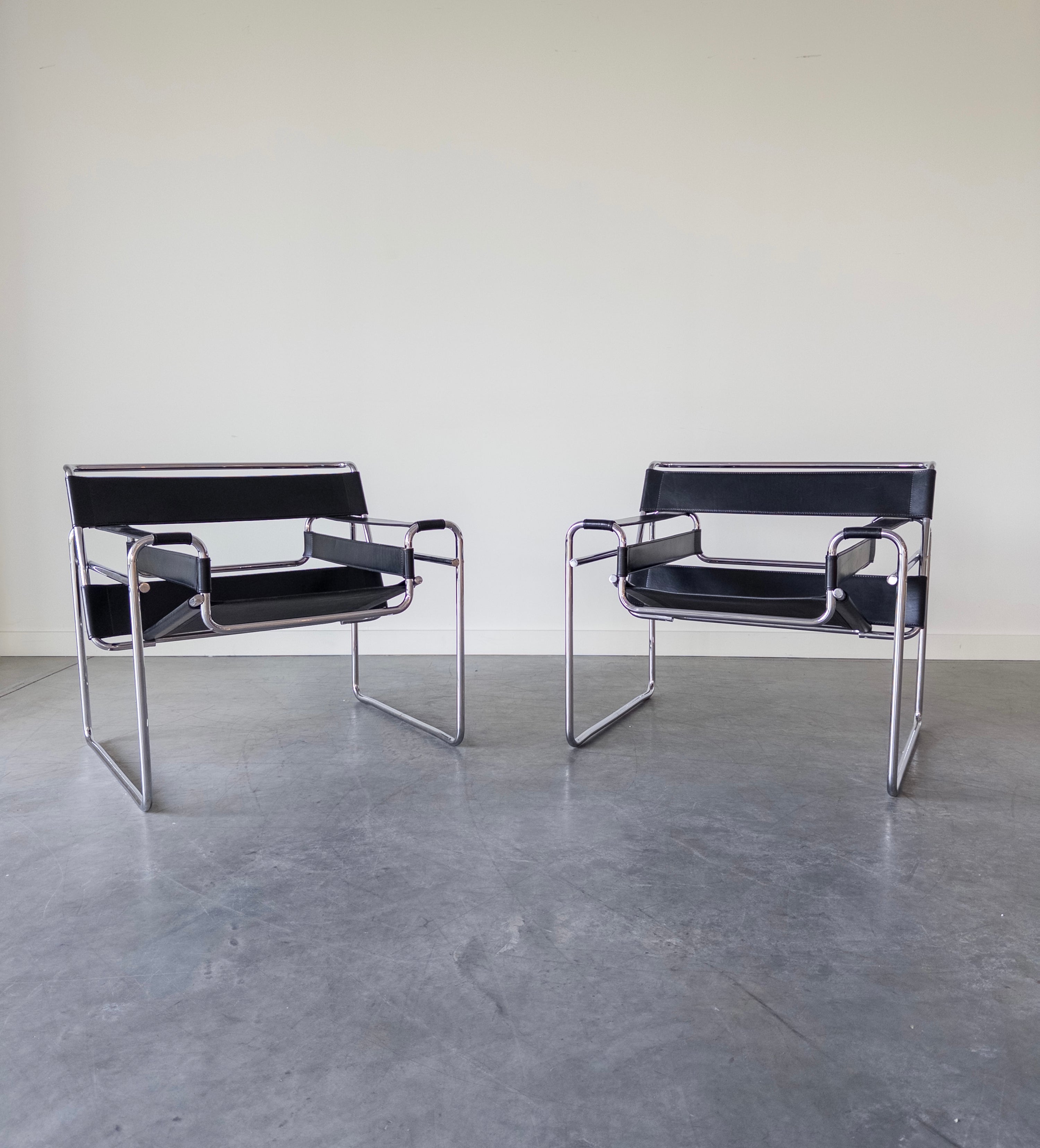 Wassily Leather Chairs by Marcel Breuer for Gavina