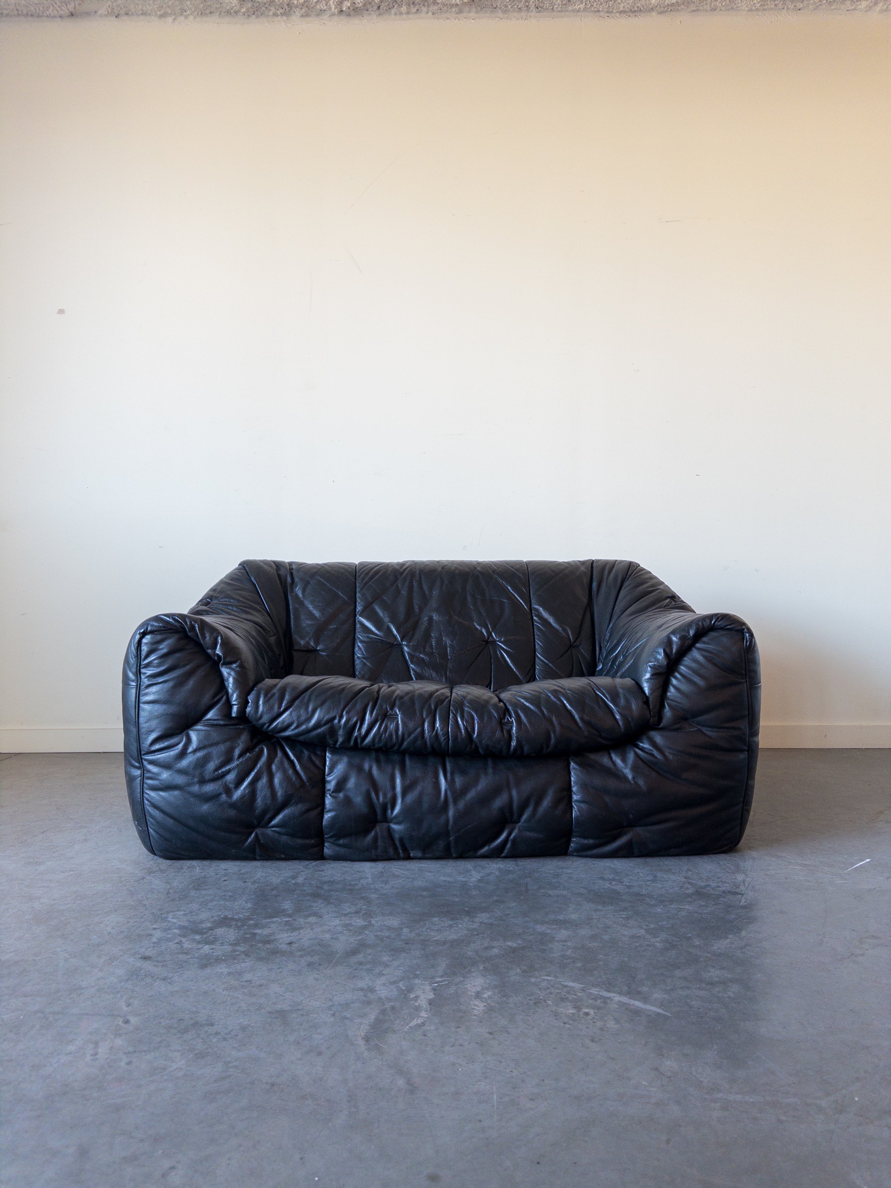 Leather Sloop 2-Seater Sofa by Michel Ducaroy for Ligne Roset