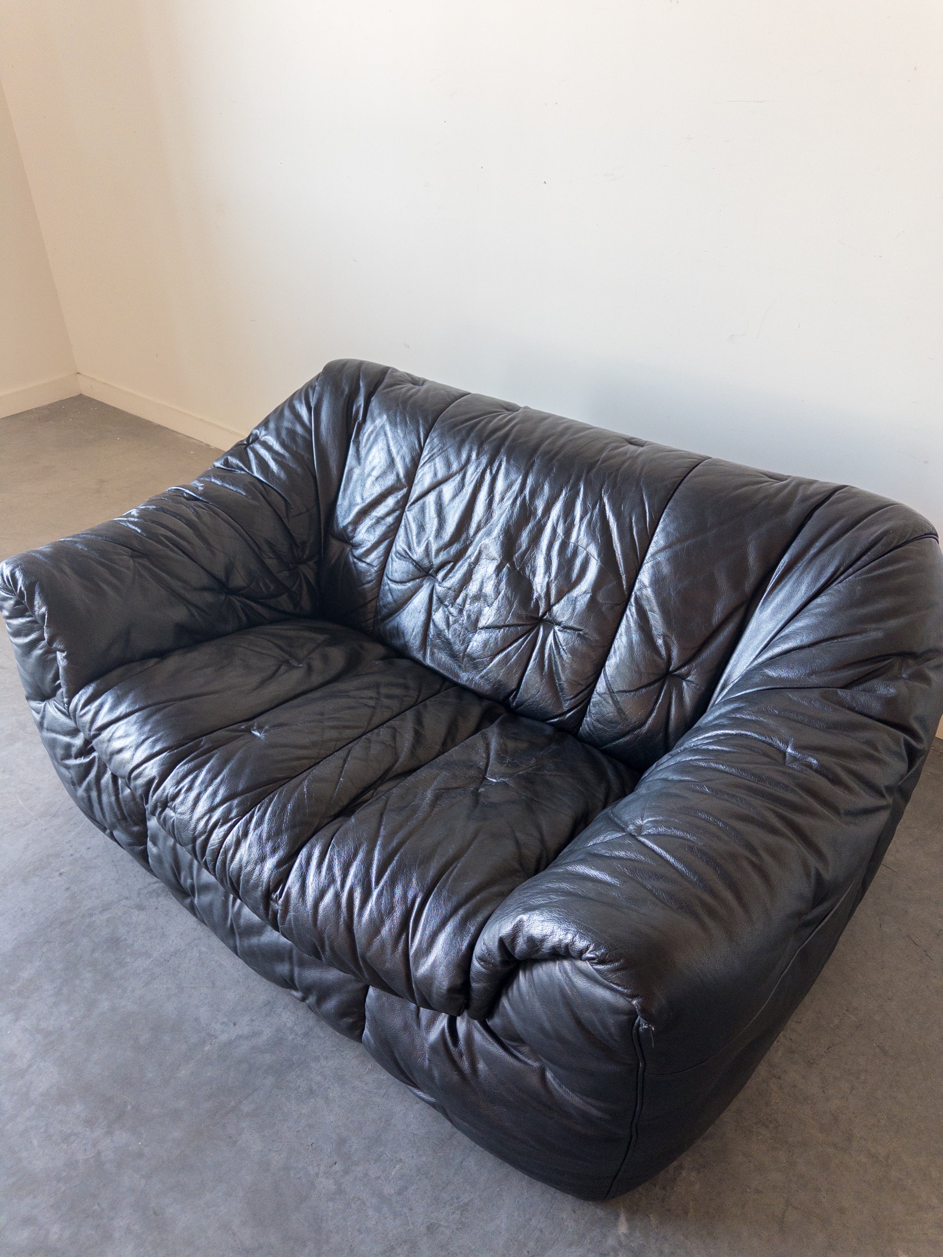 Leather Sloop 2-Seater Sofa by Michel Ducaroy for Ligne Roset