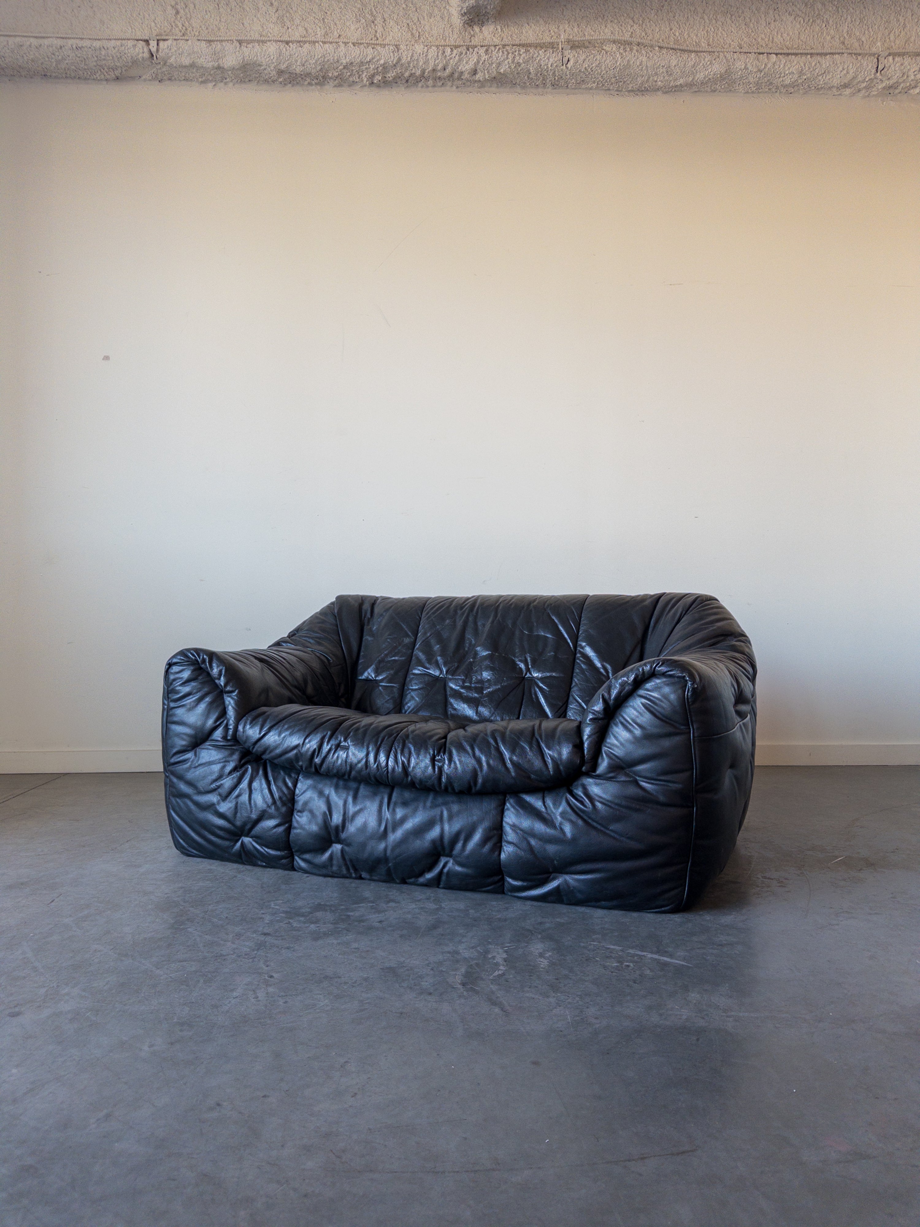 Leather Sloop 2-Seater Sofa by Michel Ducaroy for Ligne Roset
