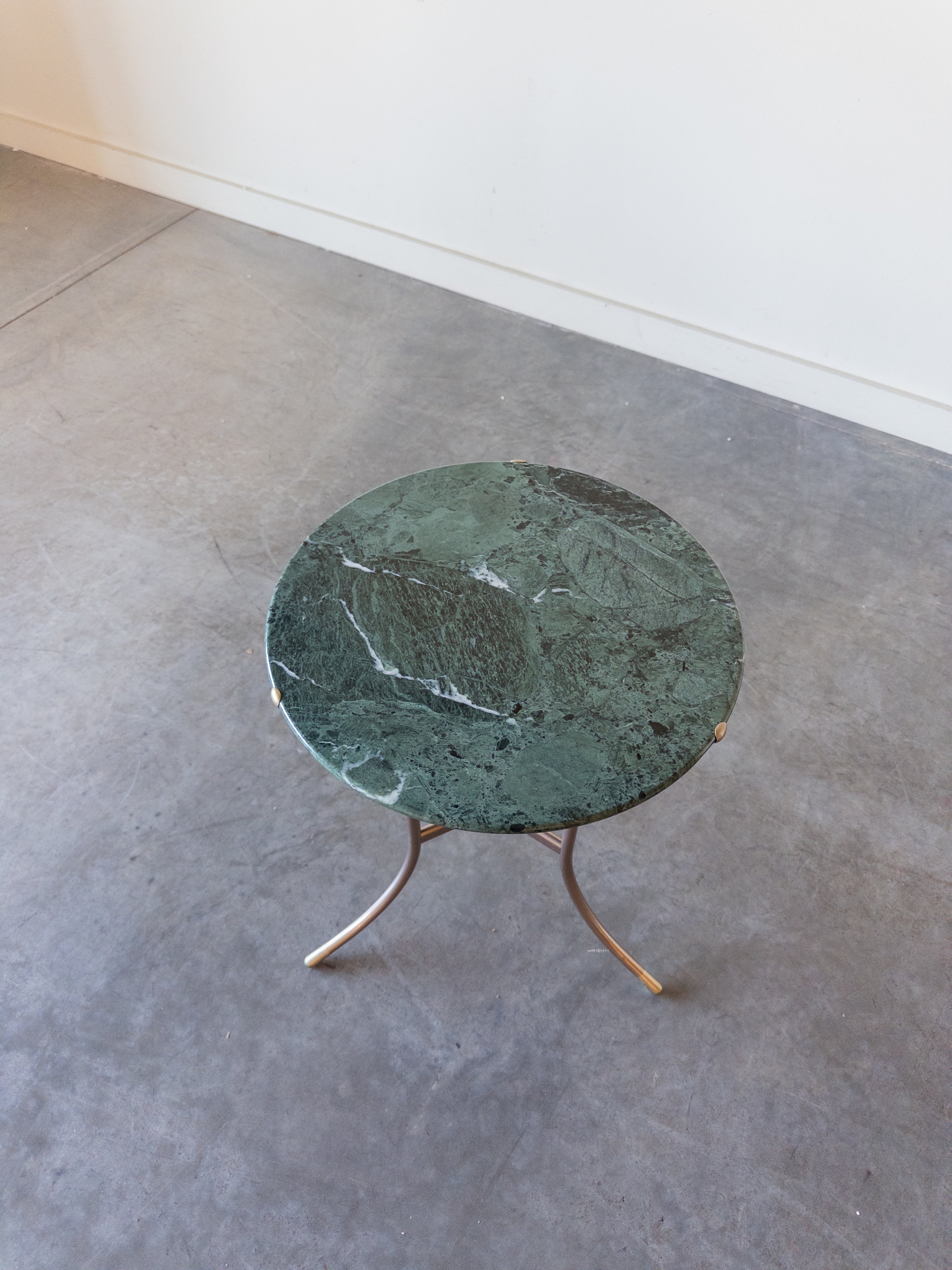 "Model AE" End Table Green Marble & Bronze Finish by Cedric Hartman