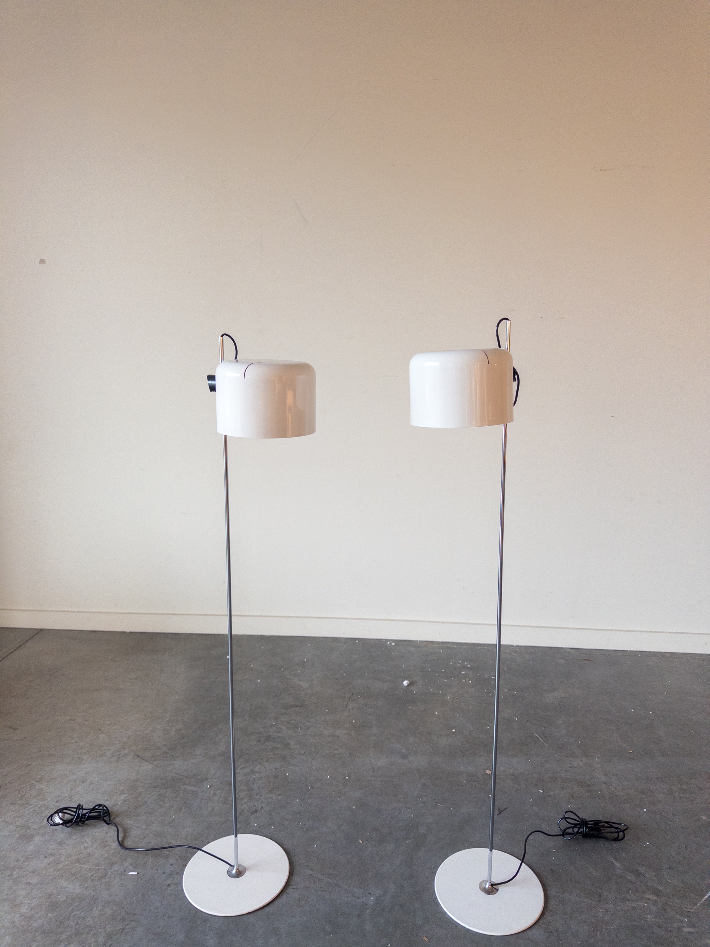 Coupé floor lamps by Joe Colombo for O-Luce