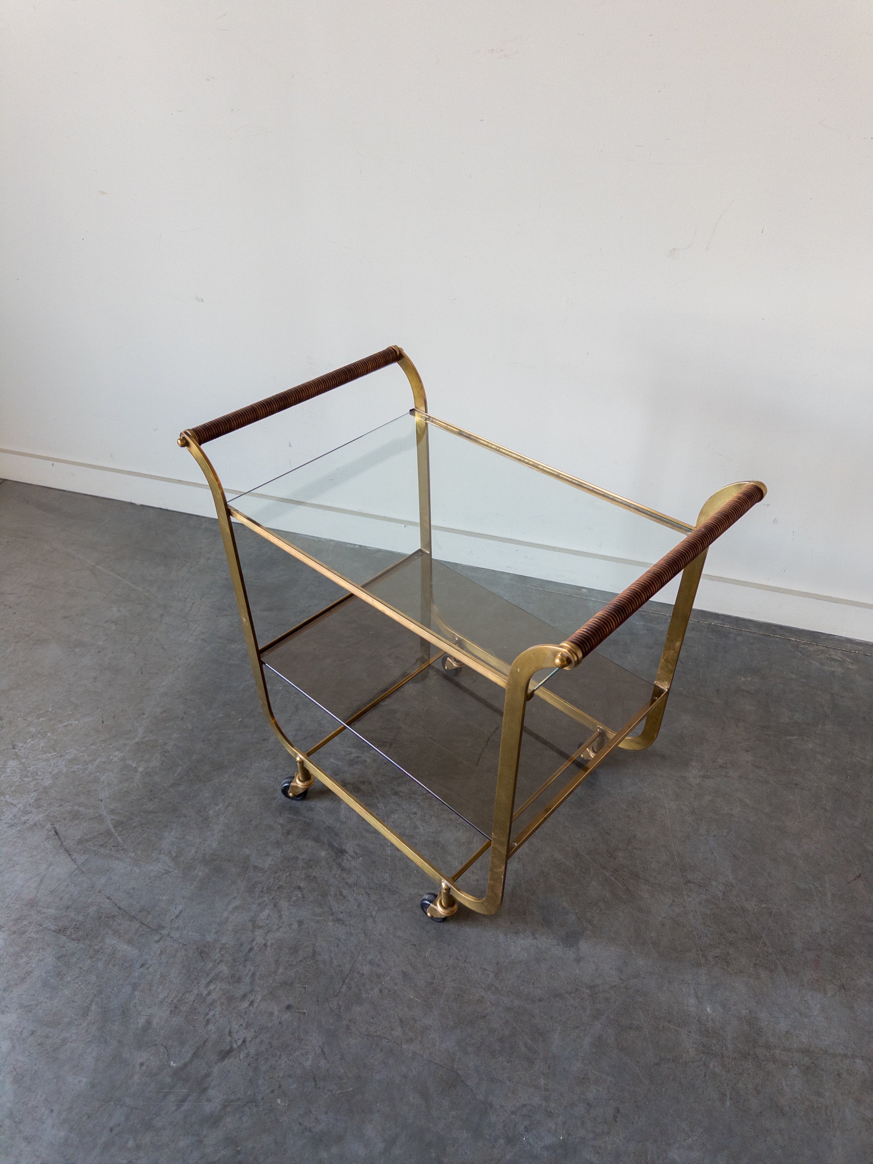 Carl Auböck Brass Serving Trolley, Austria, 1960s