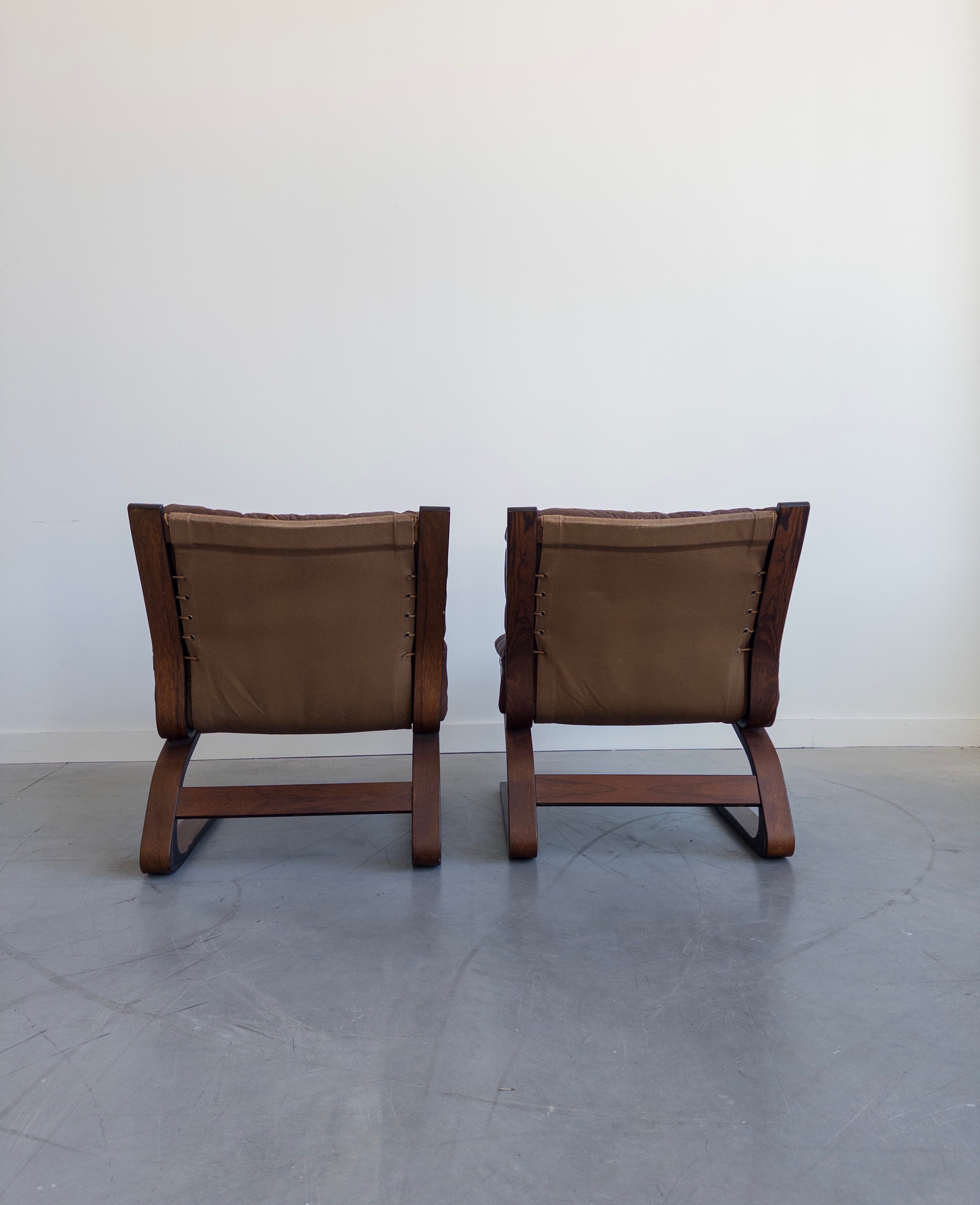 Kengu Leather Lounge Chairs by Elsa & Nordahl Solheim for Rybo Rykken