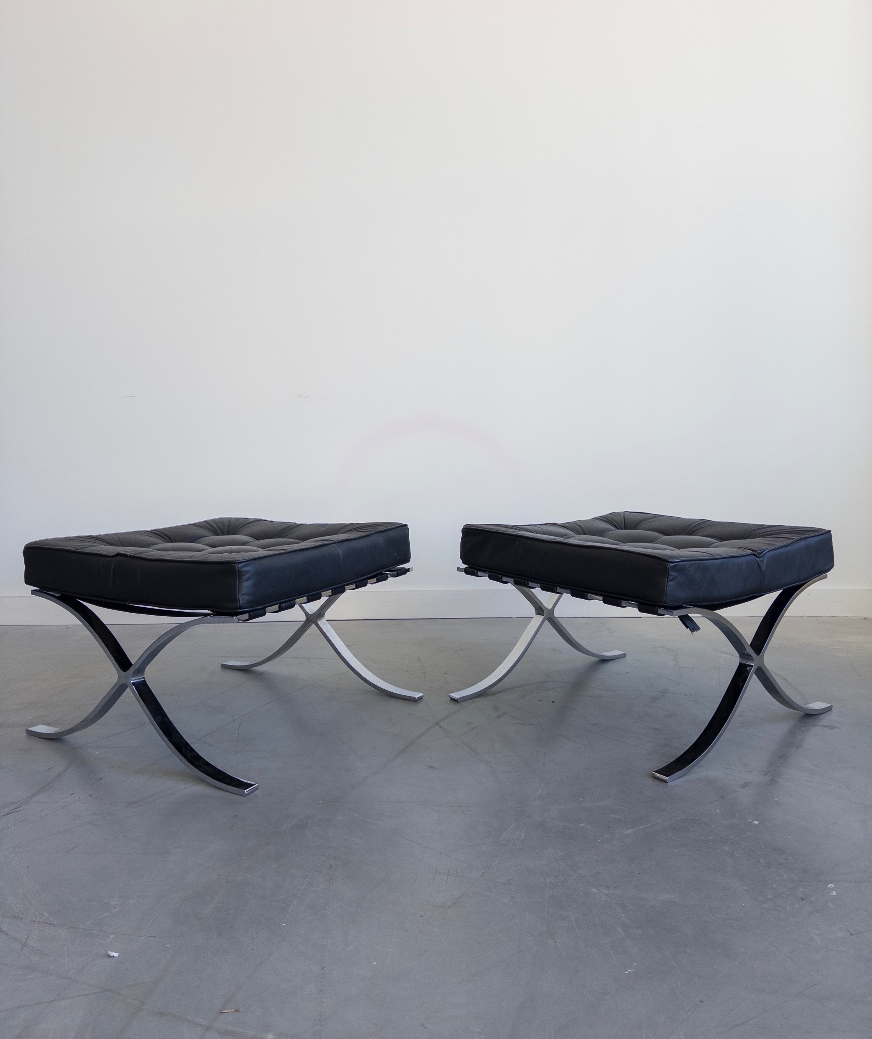 Barcelona Ottomans/Stools by Mies van der Rohe for Knoll