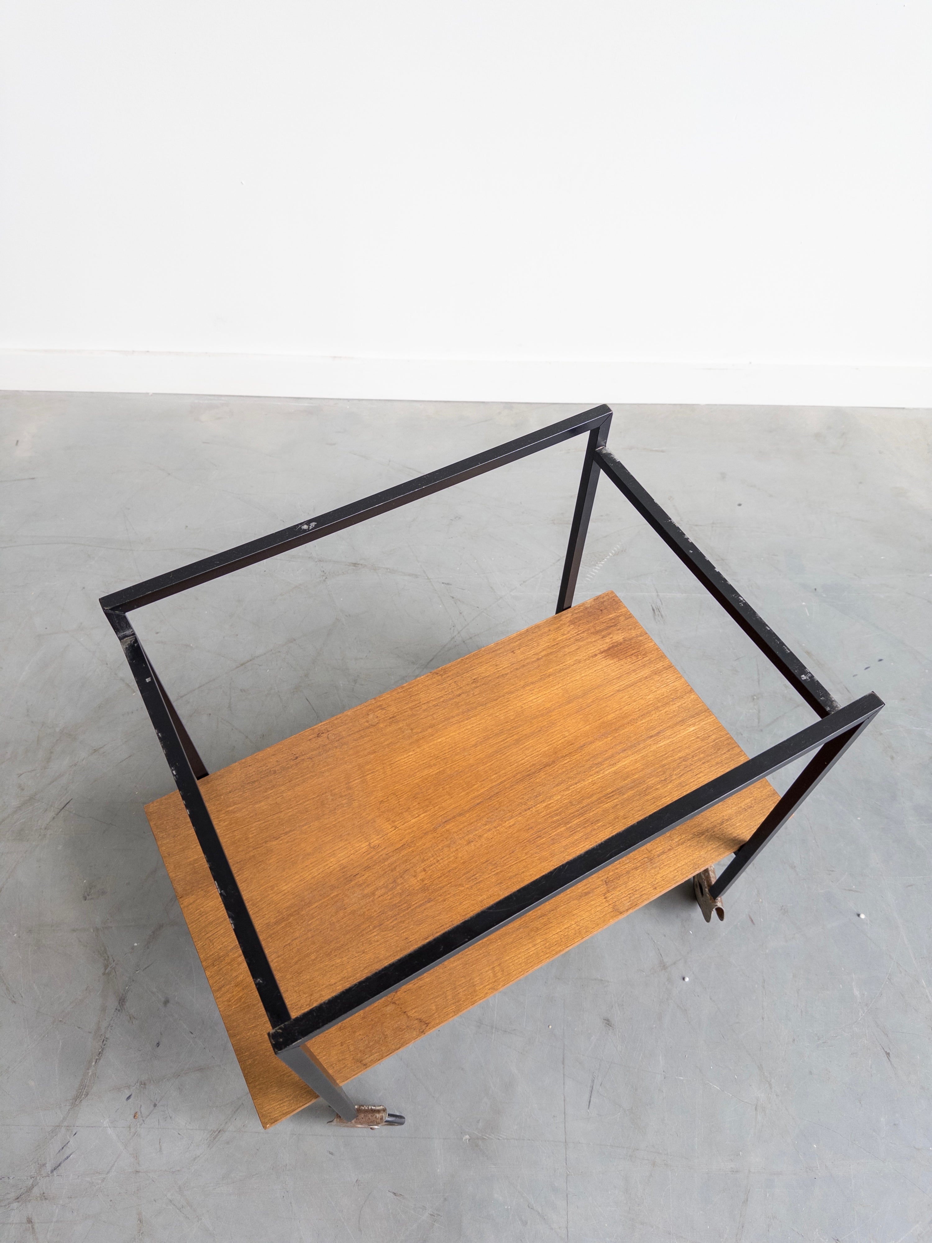 German Mid-Century Minimalist Teak Bar Cart