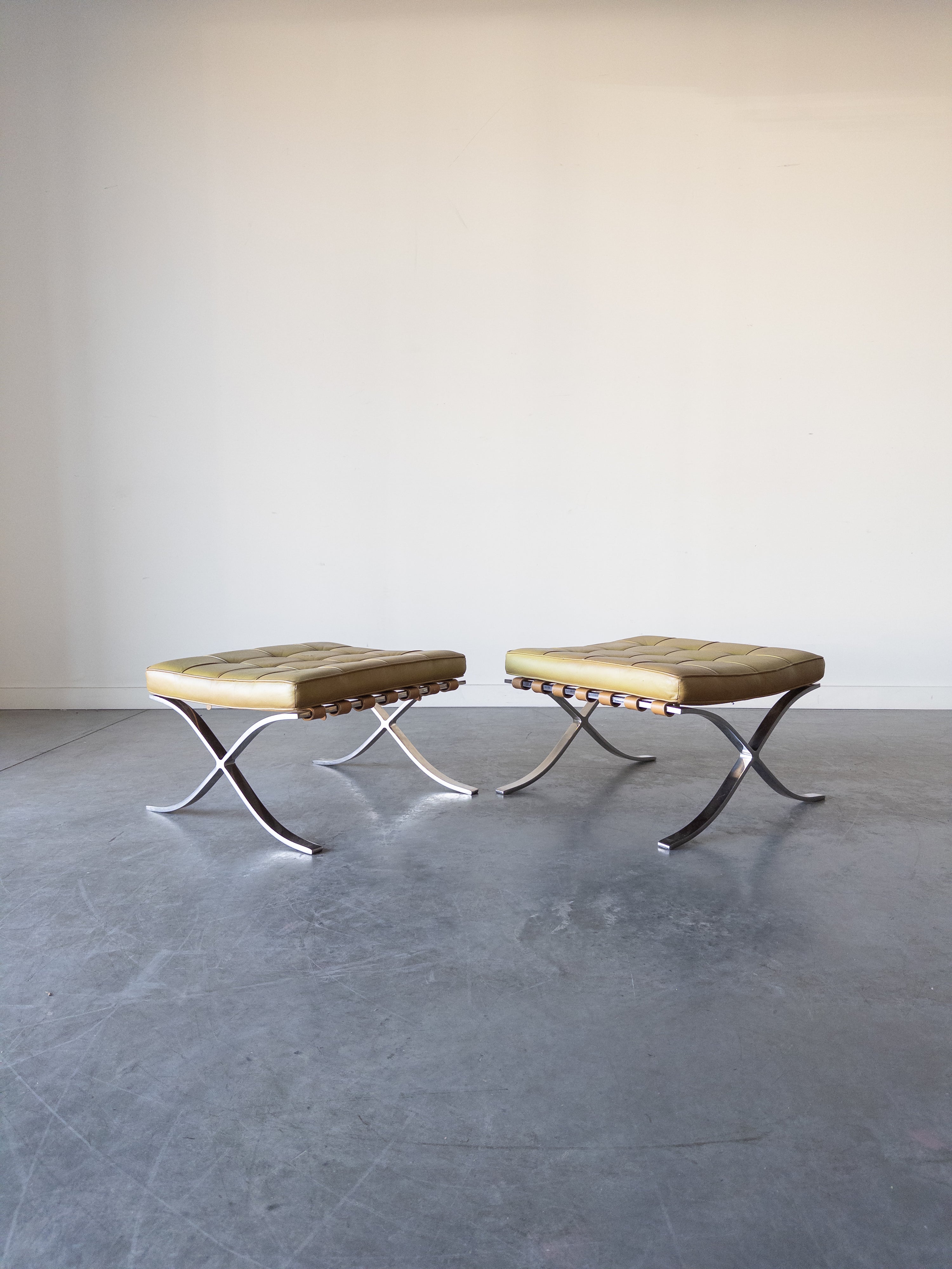 Barcelona Ottomans/Stools by Mies van der Rohe for Knoll