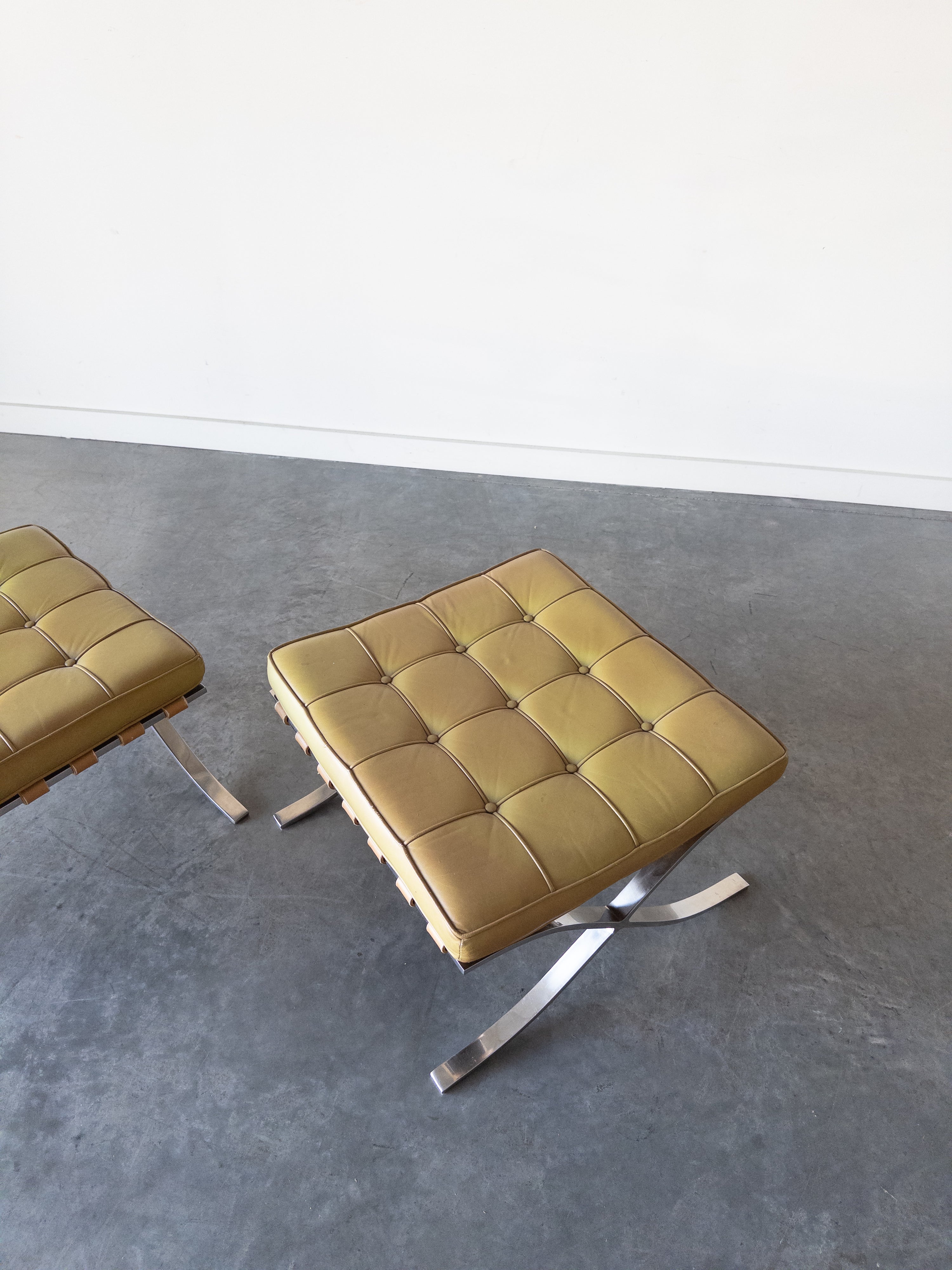 Barcelona Ottomans/Stools by Mies van der Rohe for Knoll