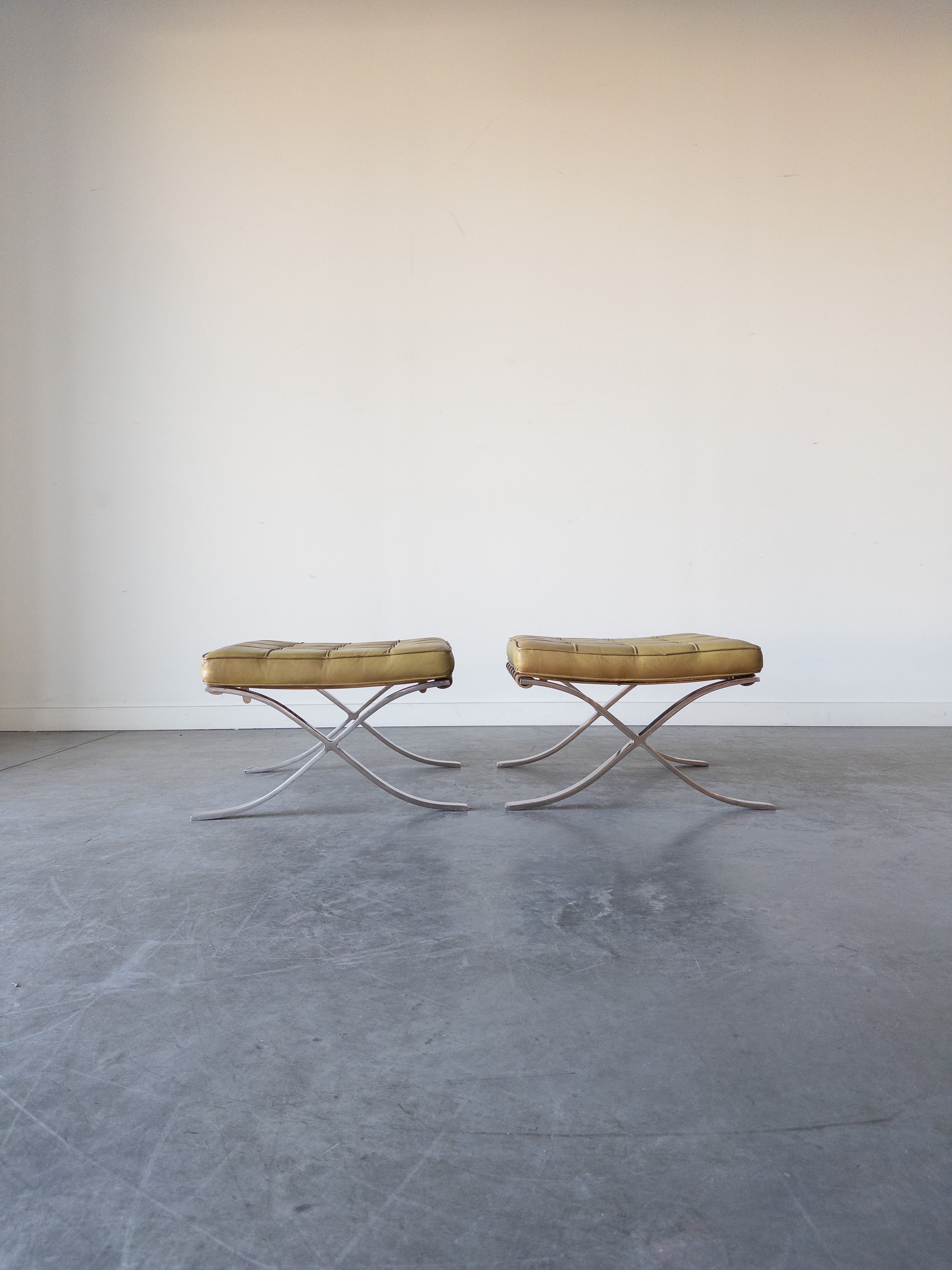 Barcelona Ottomans/Stools by Mies van der Rohe for Knoll