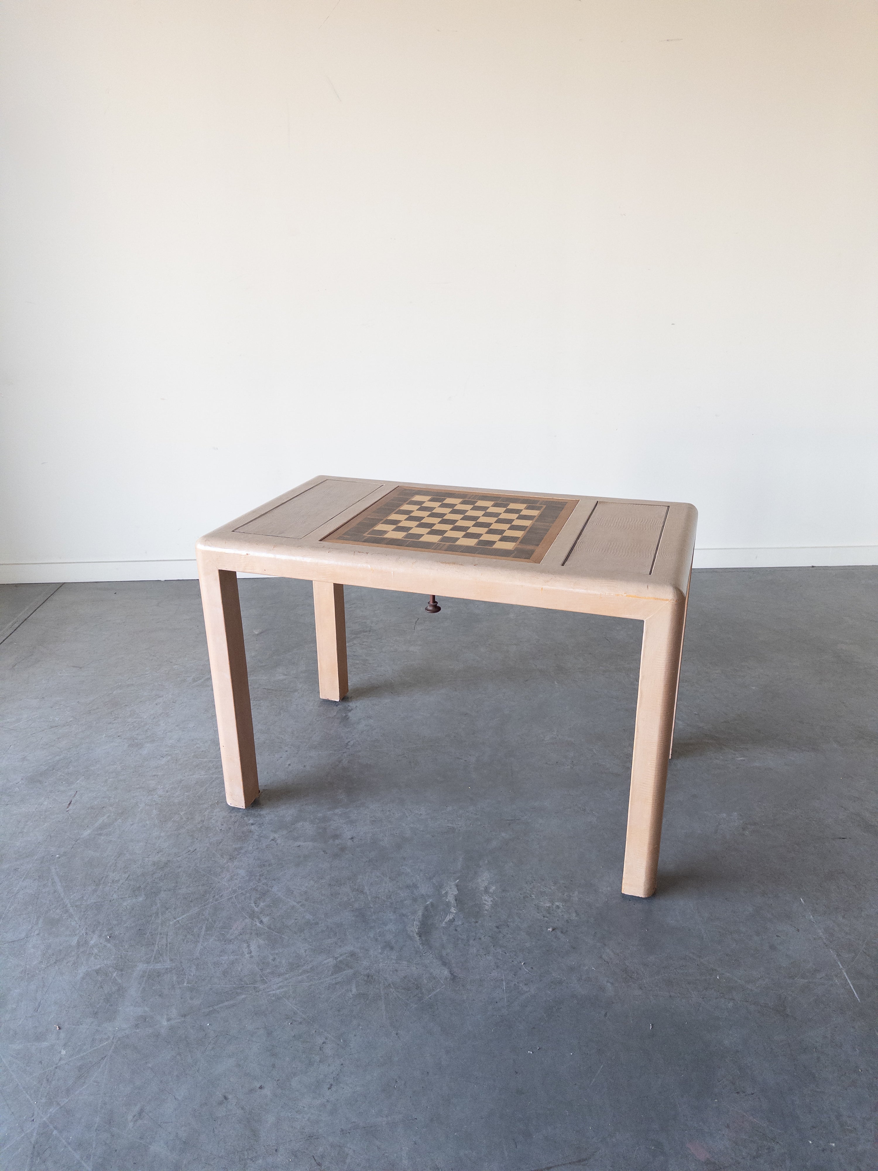 Karl Springer Game Table in Wrapped Lizard Skin, 1970s