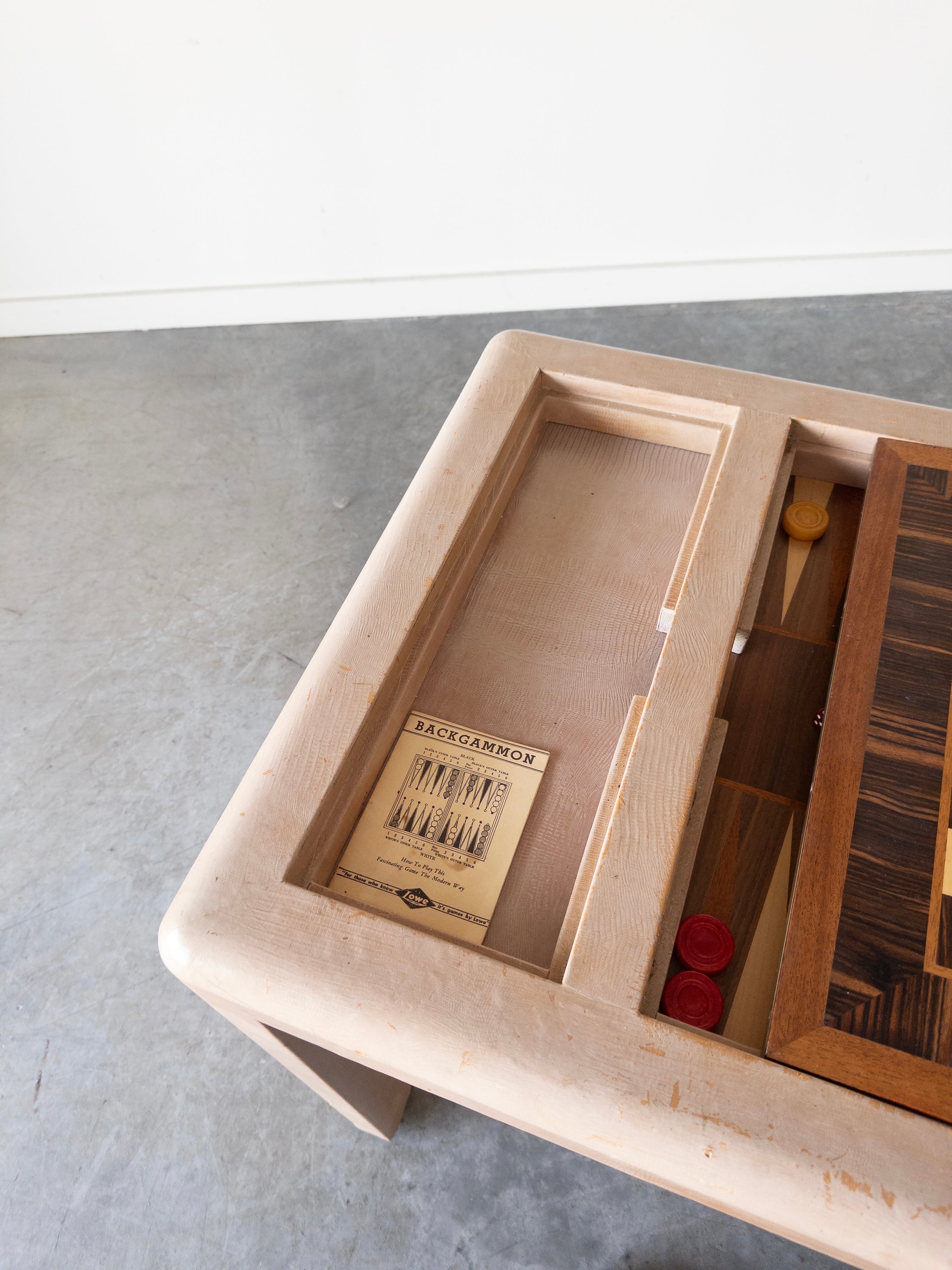 Karl Springer Game Table in Wrapped Lizard Skin, 1970s