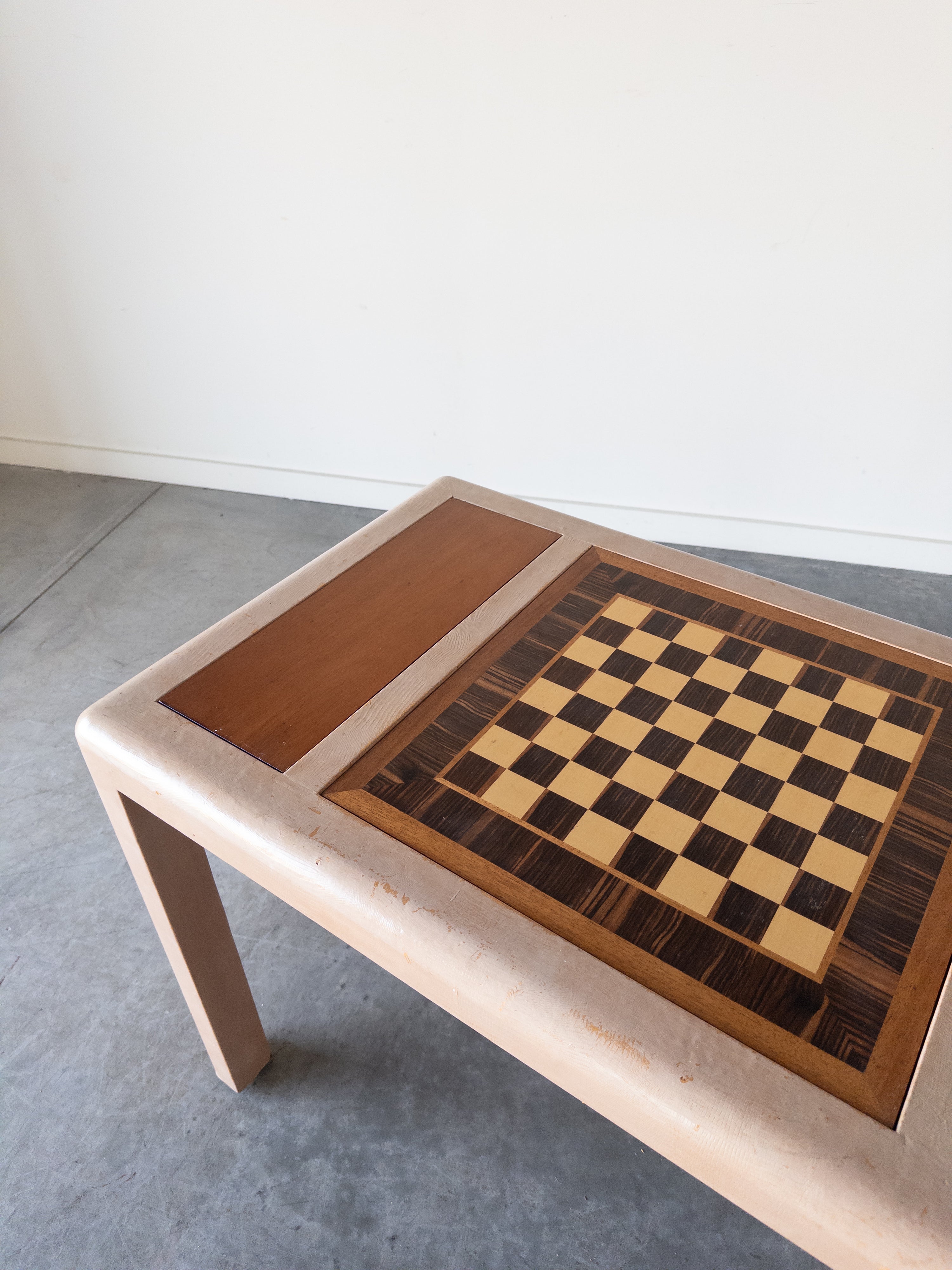 Karl Springer Game Table in Wrapped Lizard Skin, 1970s