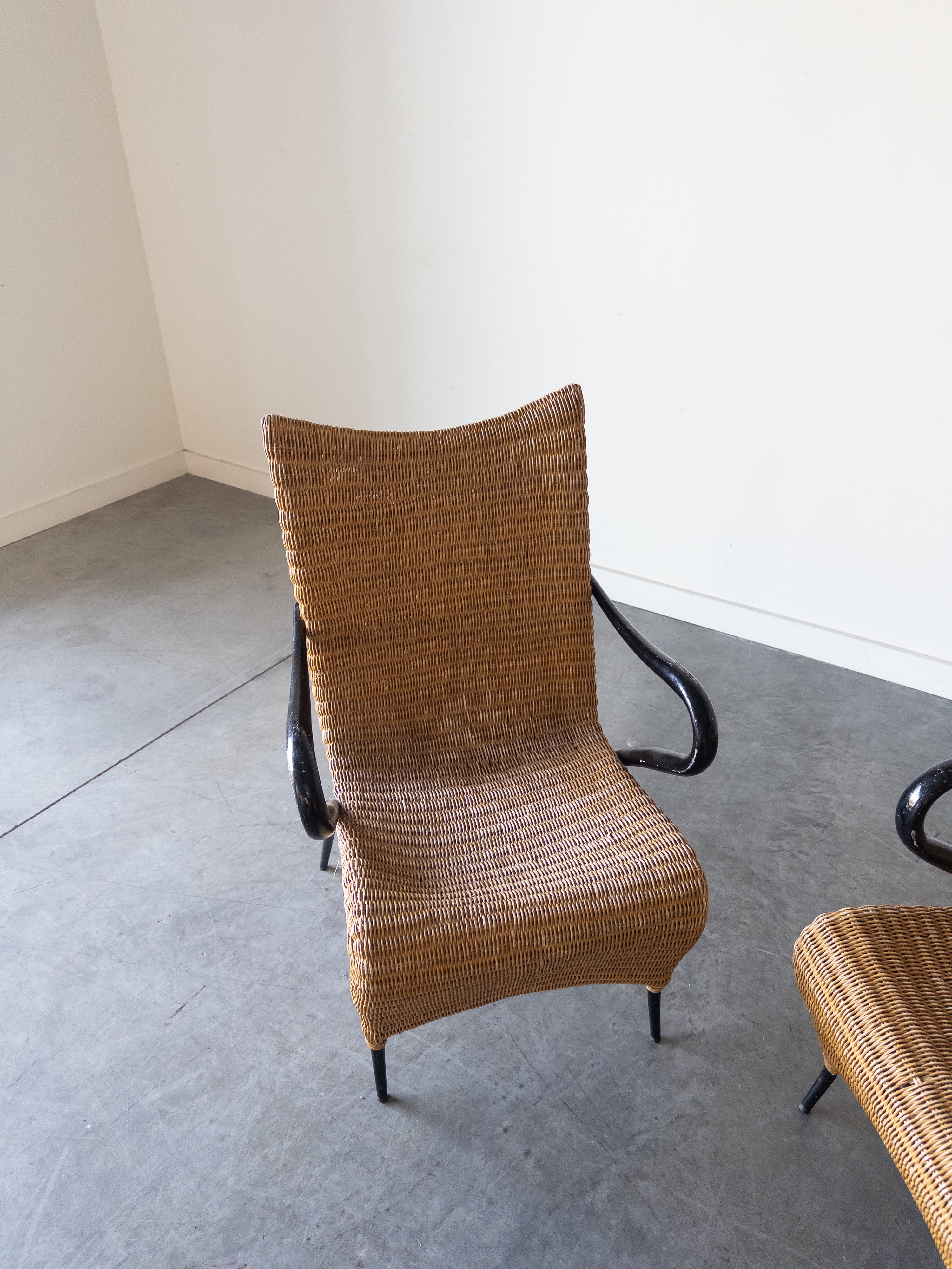 Pair of Rattan Easy Chairs by Soren Lund for Soren Lund Mobler