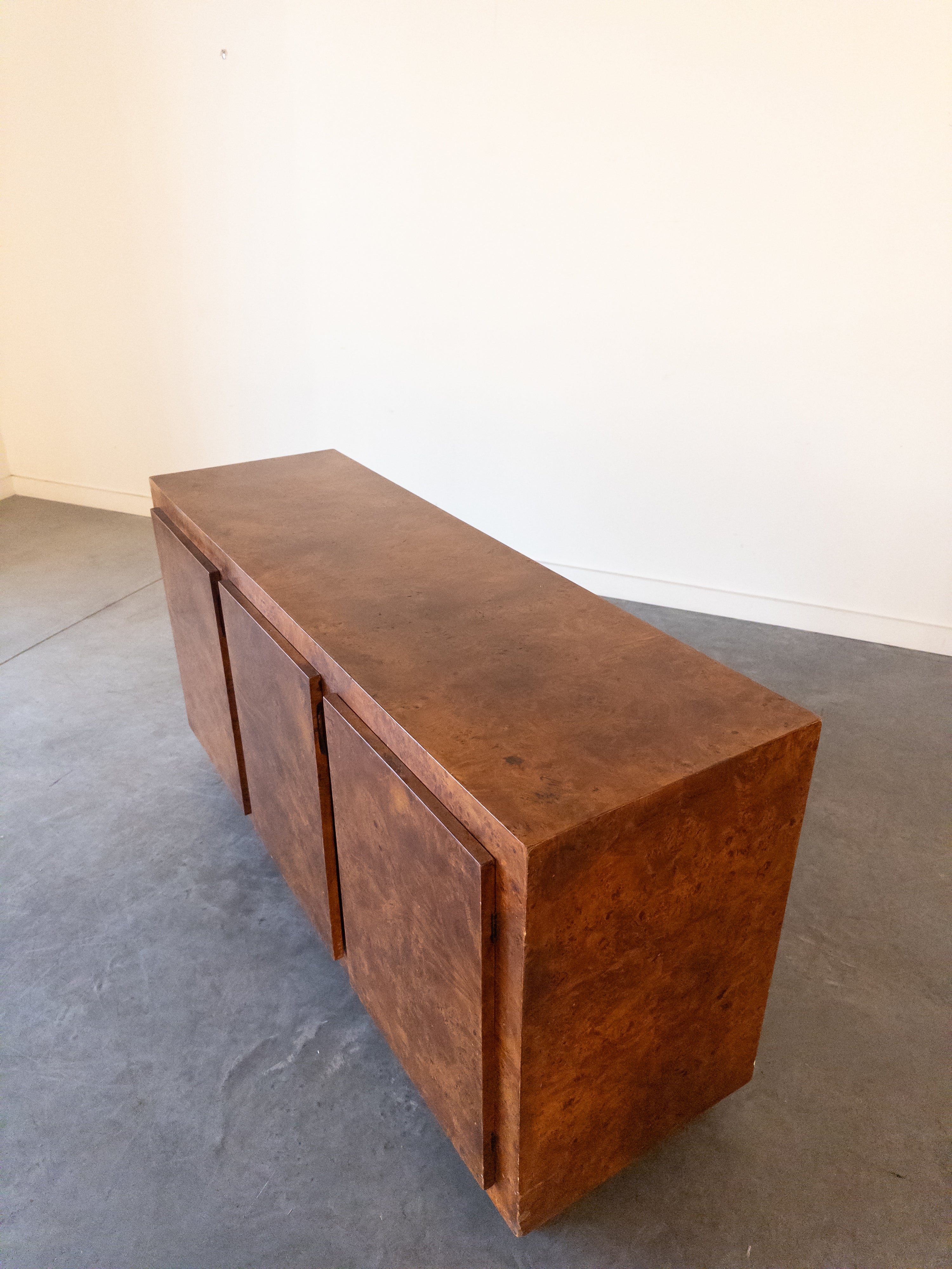 Milo Baughman Burled Olive Wood Sideboard, 1960s