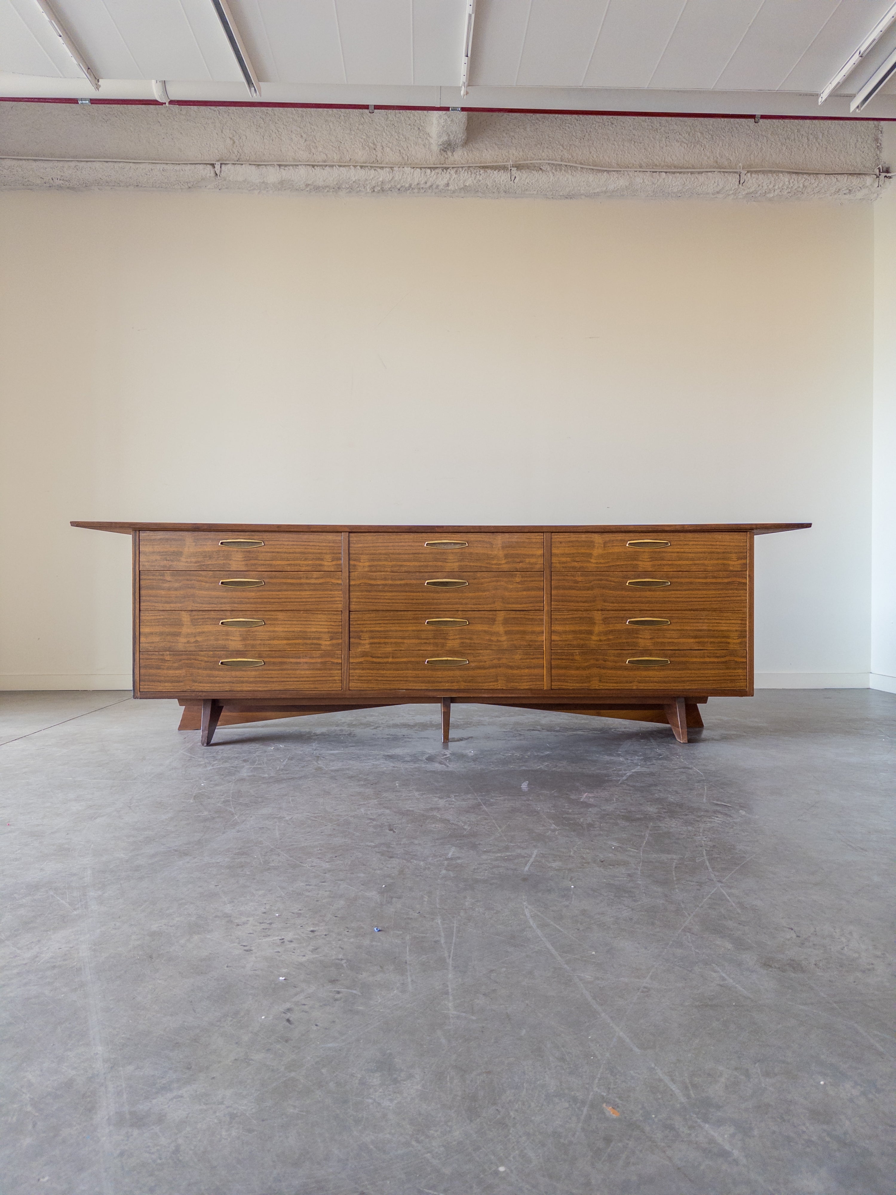 George Nakashima Walnut and Brass Monumental Cabinet for Widdicomb