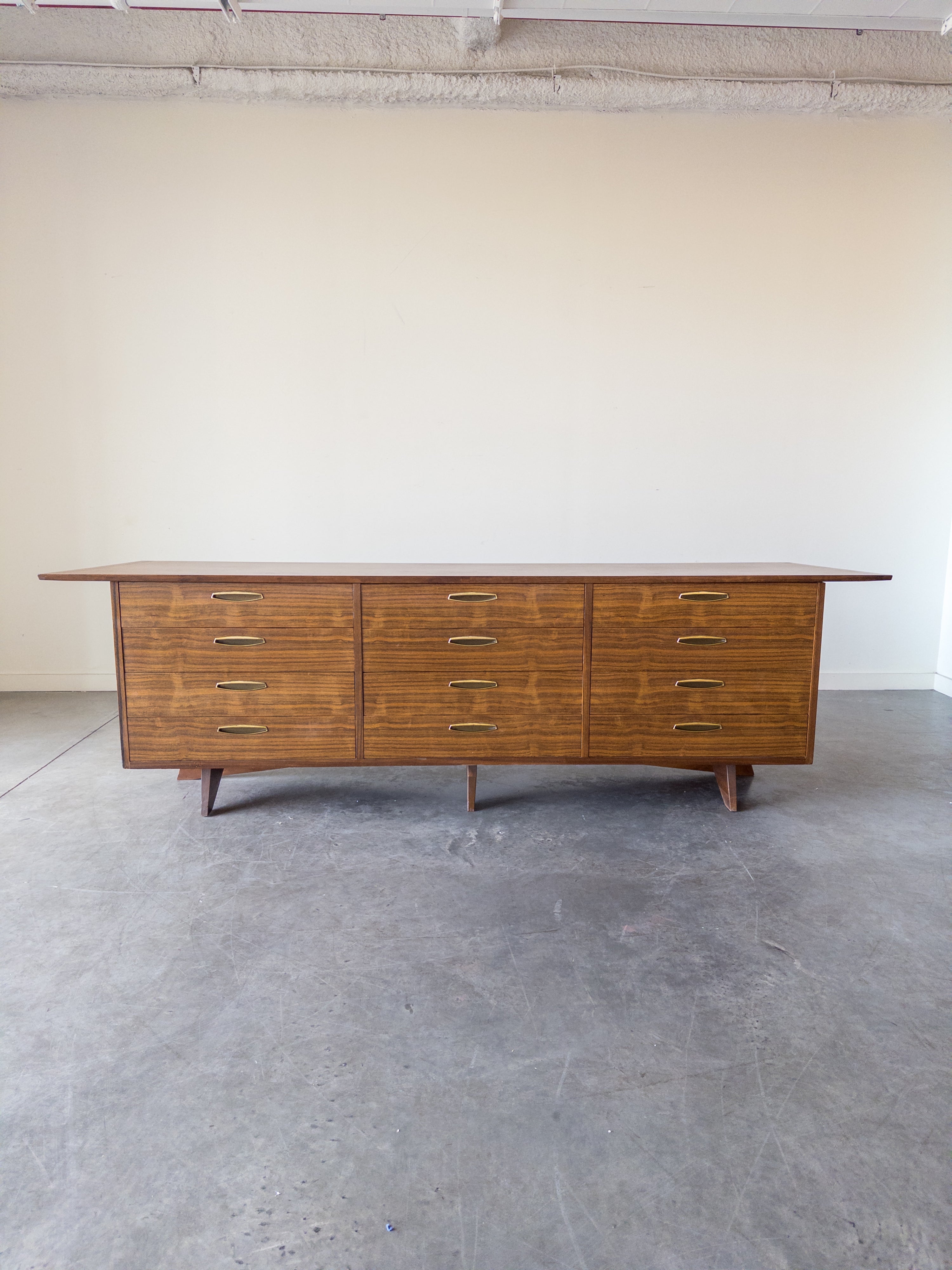 George Nakashima Walnut and Brass Monumental Cabinet for Widdicomb