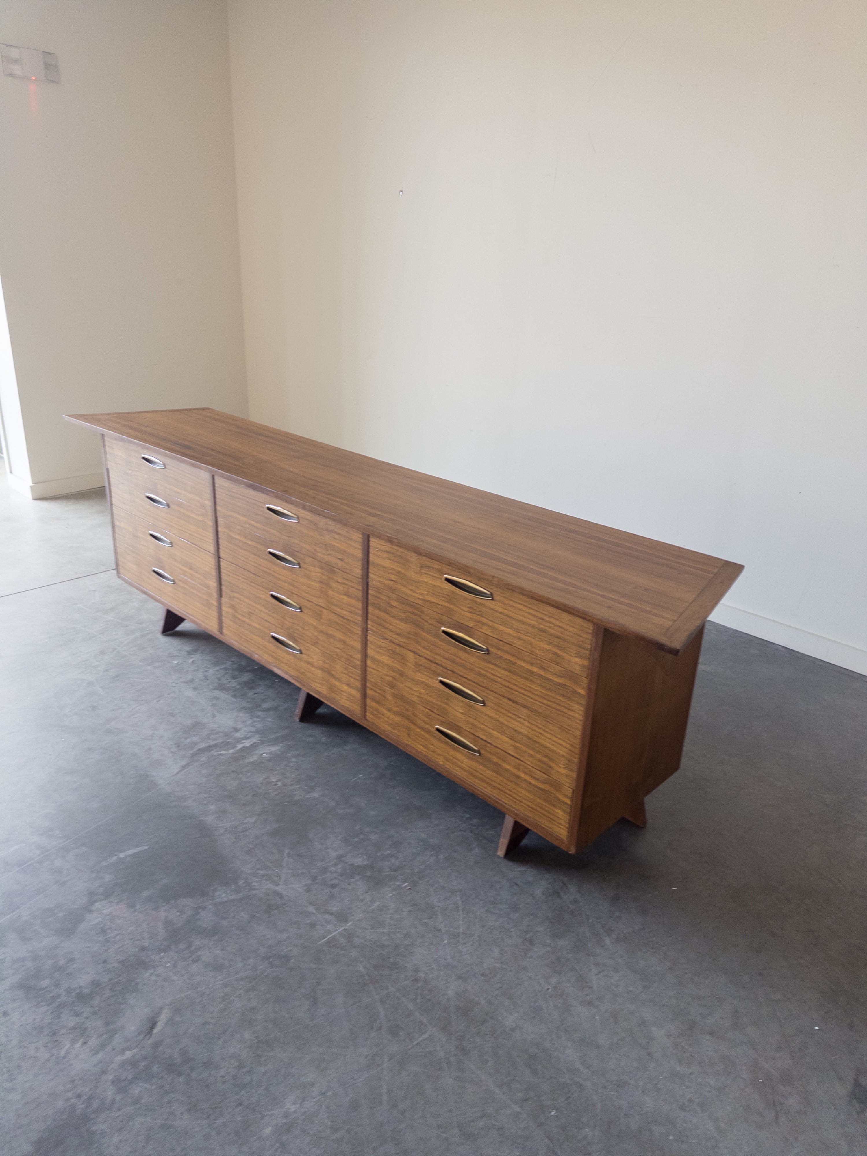 George Nakashima Walnut and Brass Monumental Cabinet for Widdicomb