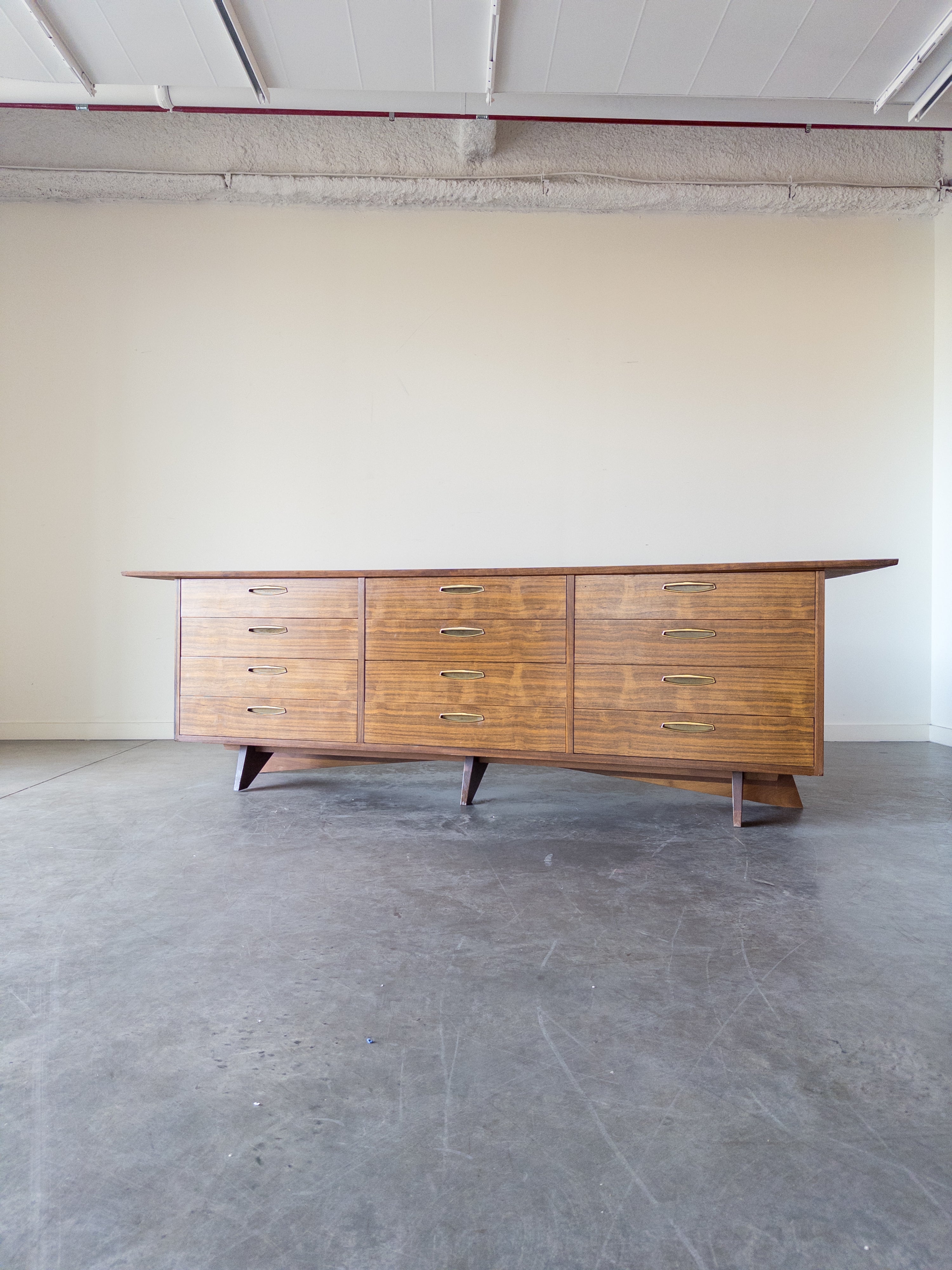 George Nakashima Walnut and Brass Monumental Cabinet for Widdicomb