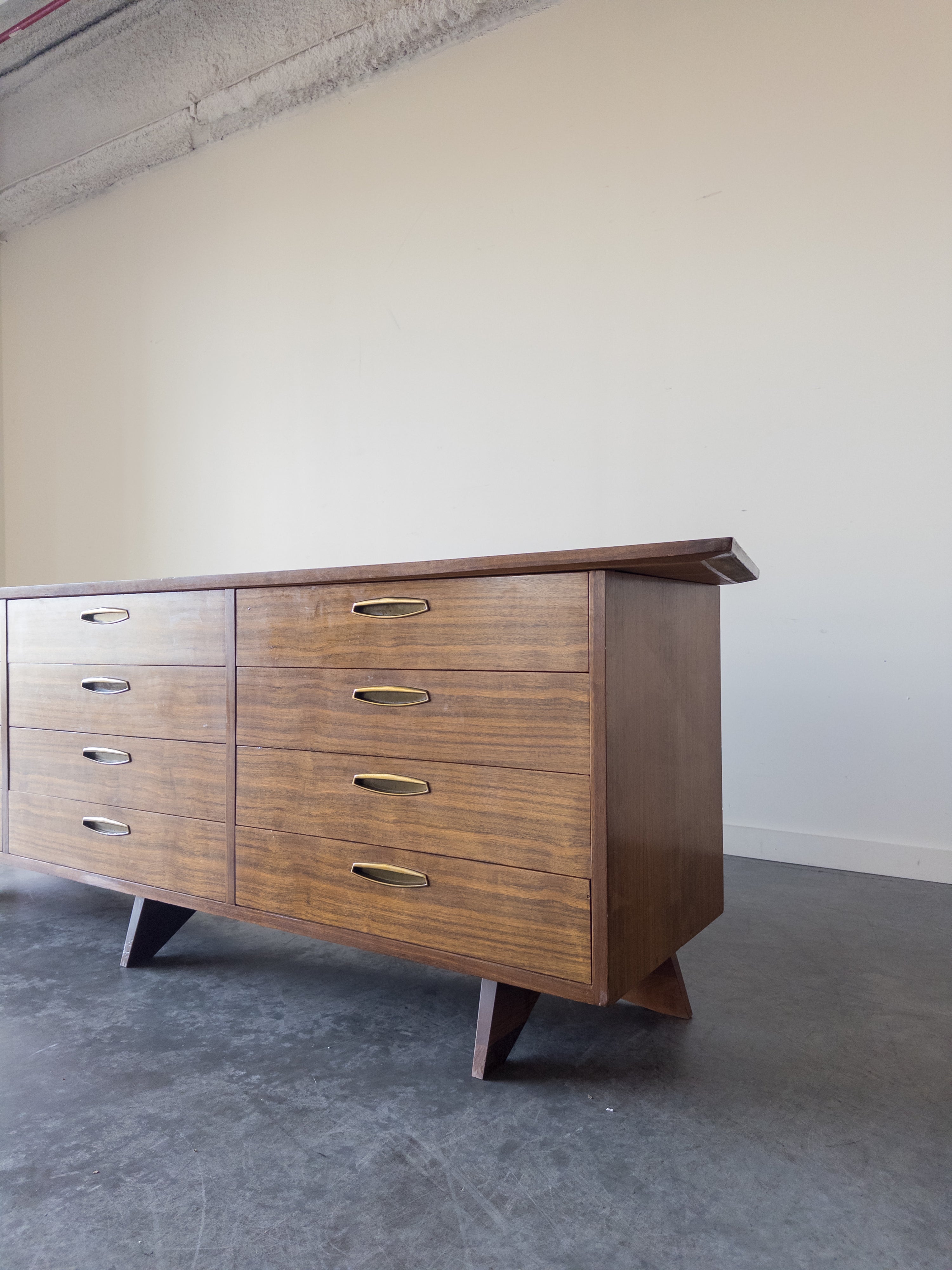 George Nakashima Walnut and Brass Monumental Cabinet for Widdicomb