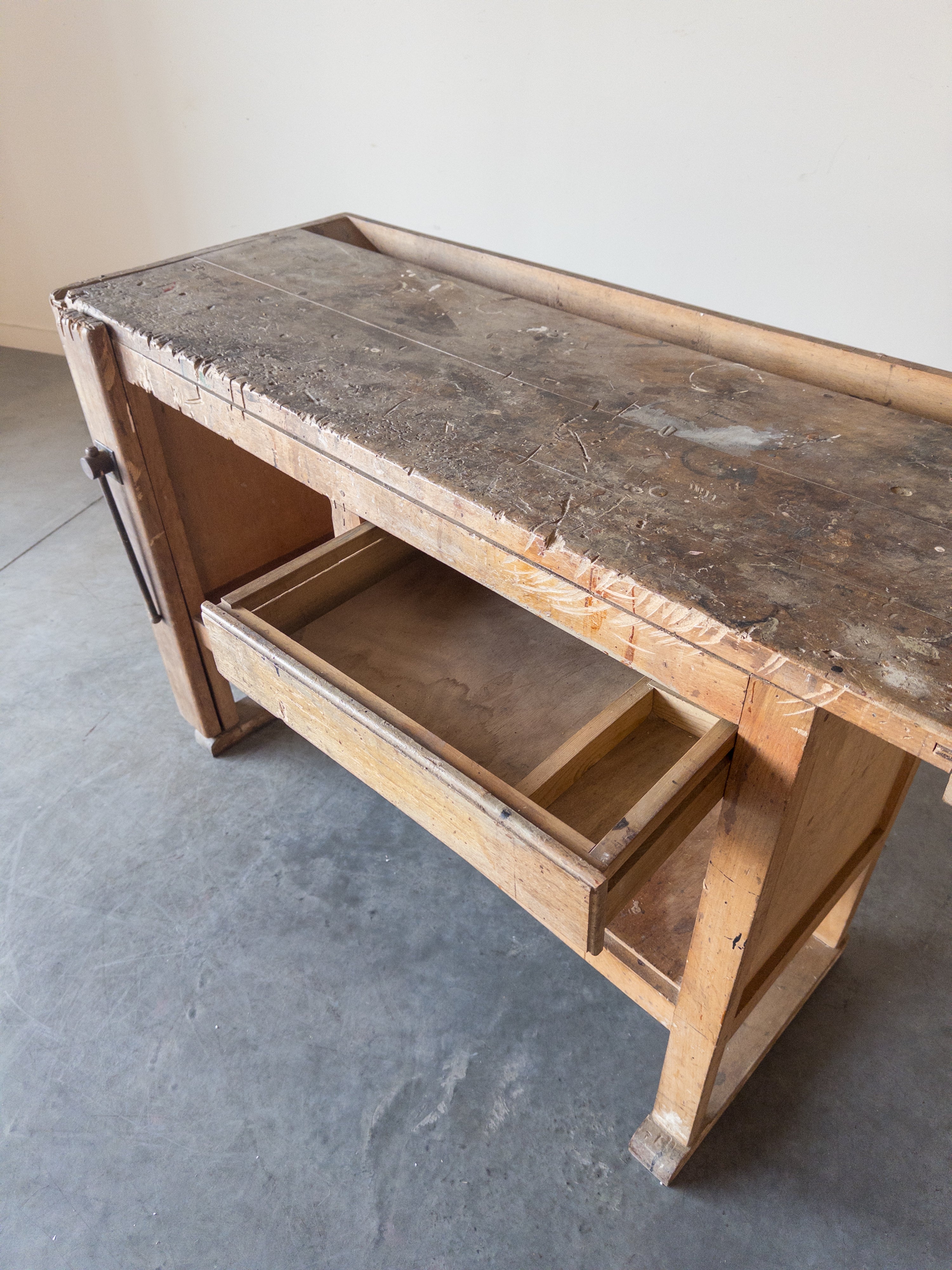 Vintage Swedish Pine Carpentry Table