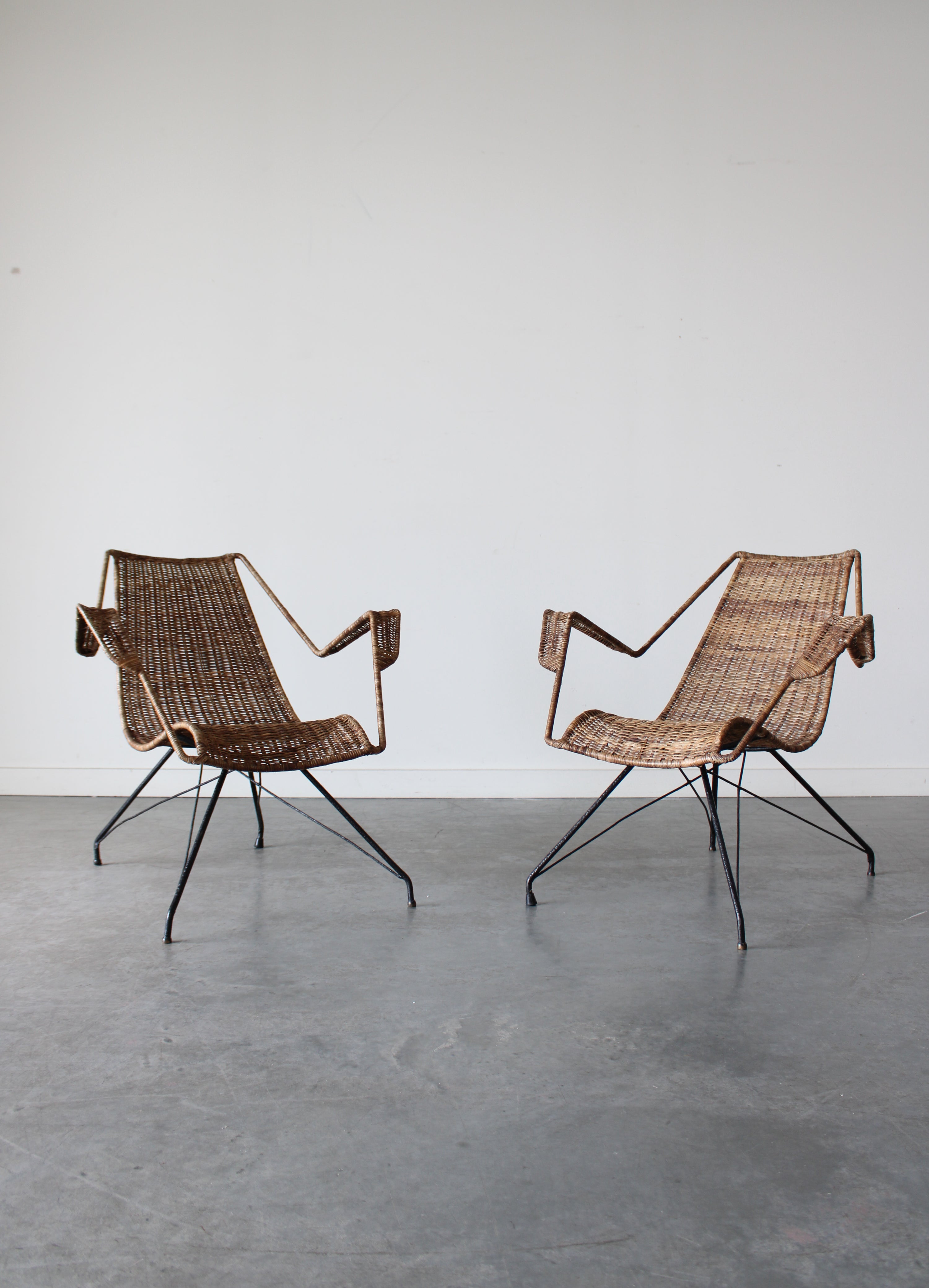 Rattan Armchairs by Martin Eisler and Carlo Hauner for Forma, 1950