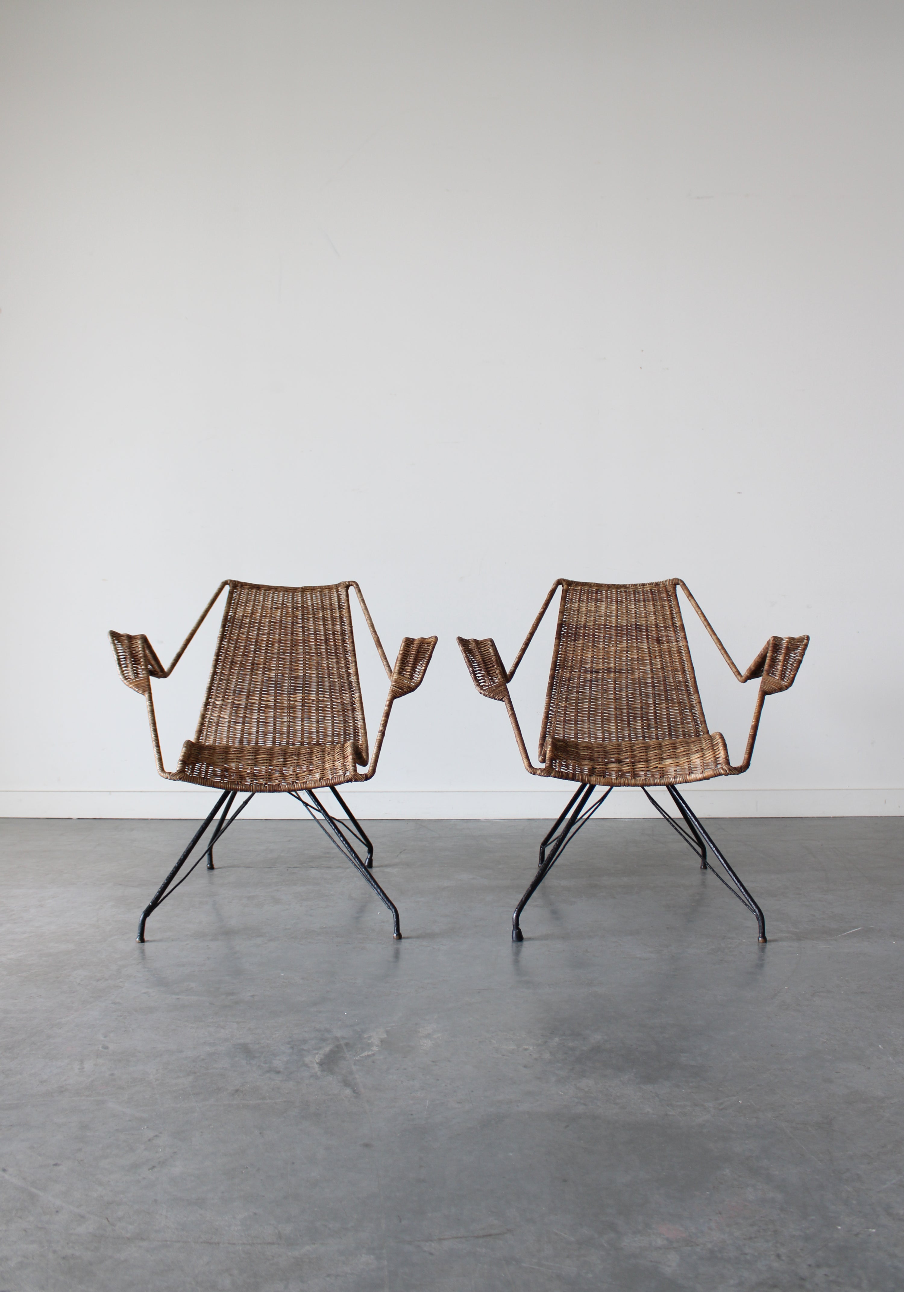 Rattan Armchairs by Martin Eisler and Carlo Hauner for Forma, 1950