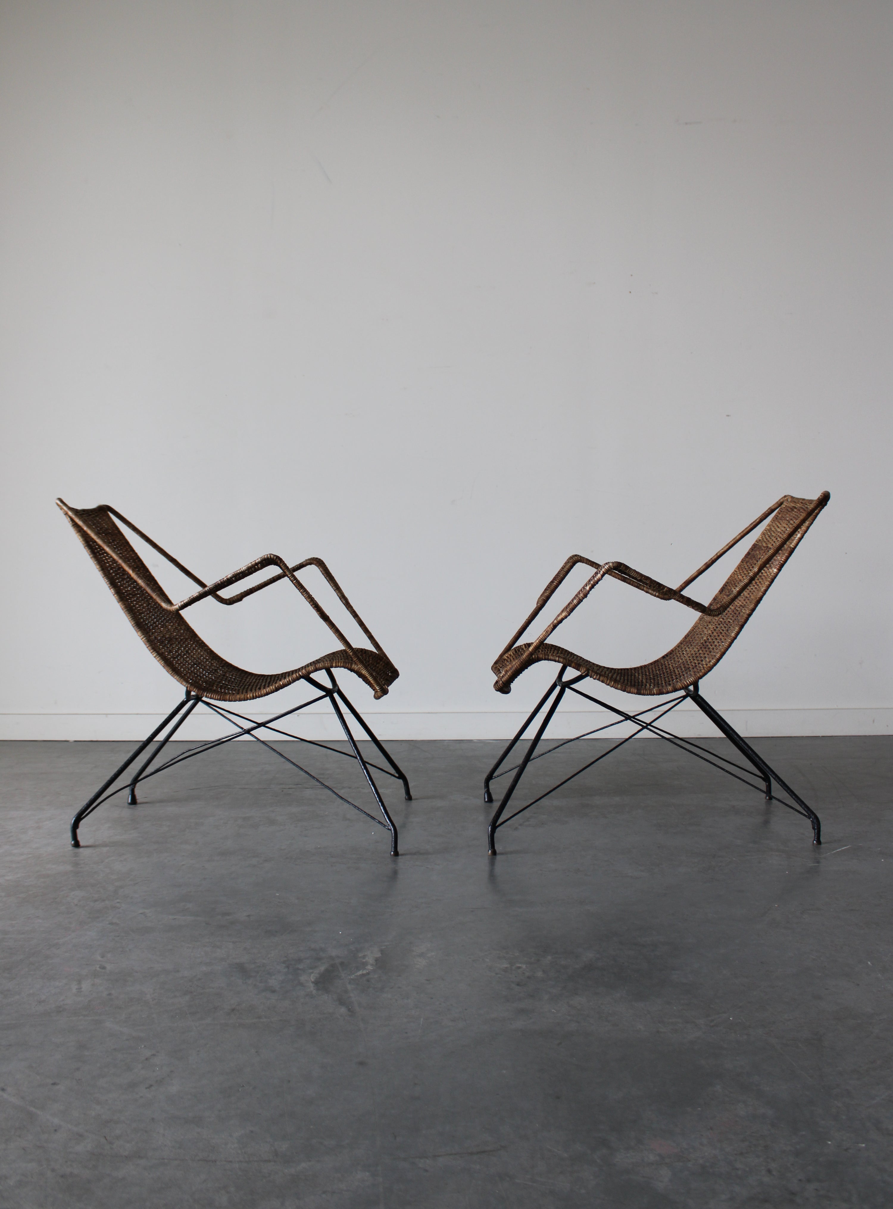 Rattan Armchairs by Martin Eisler and Carlo Hauner for Forma, 1950
