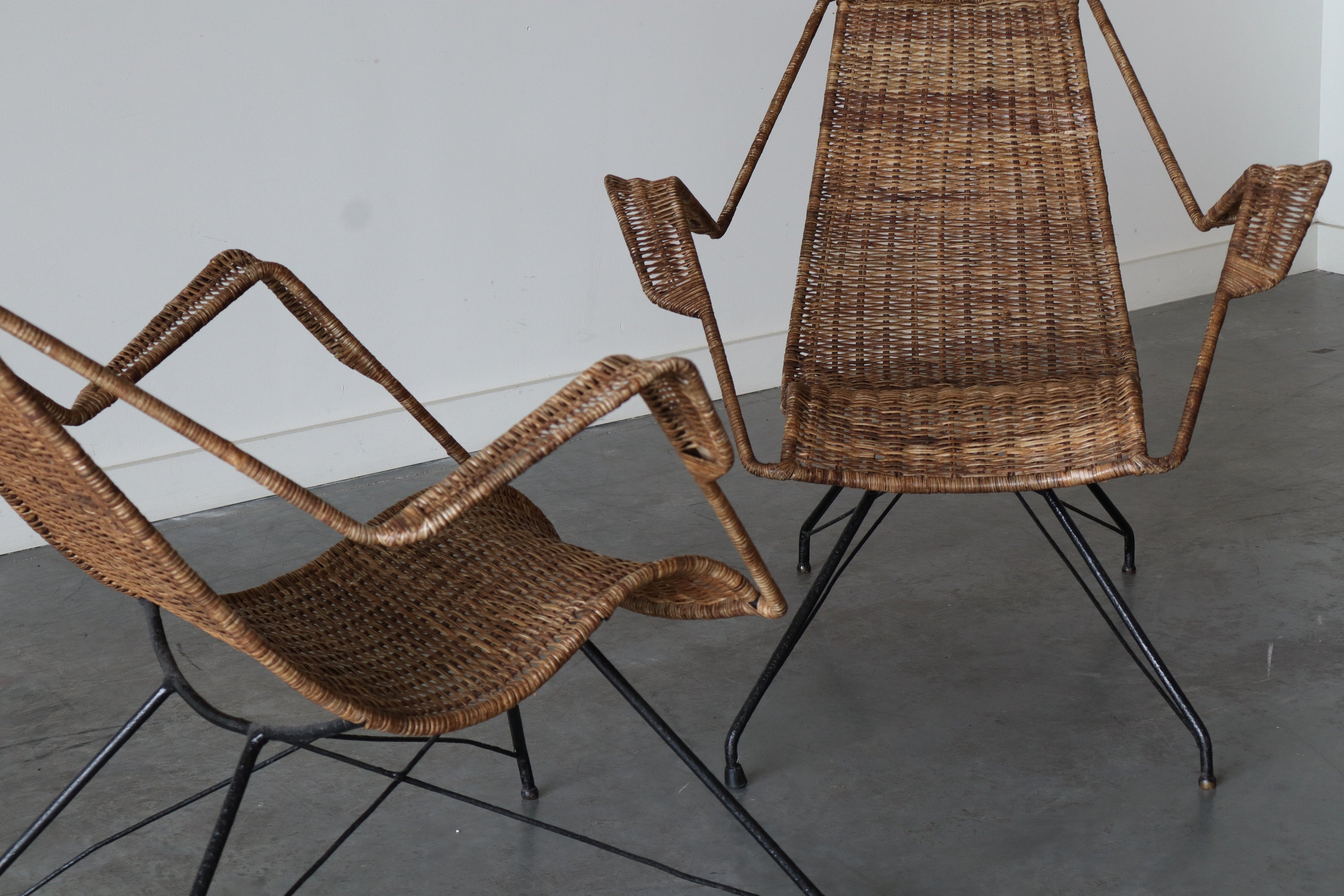 Rattan Armchairs by Martin Eisler and Carlo Hauner for Forma, 1950