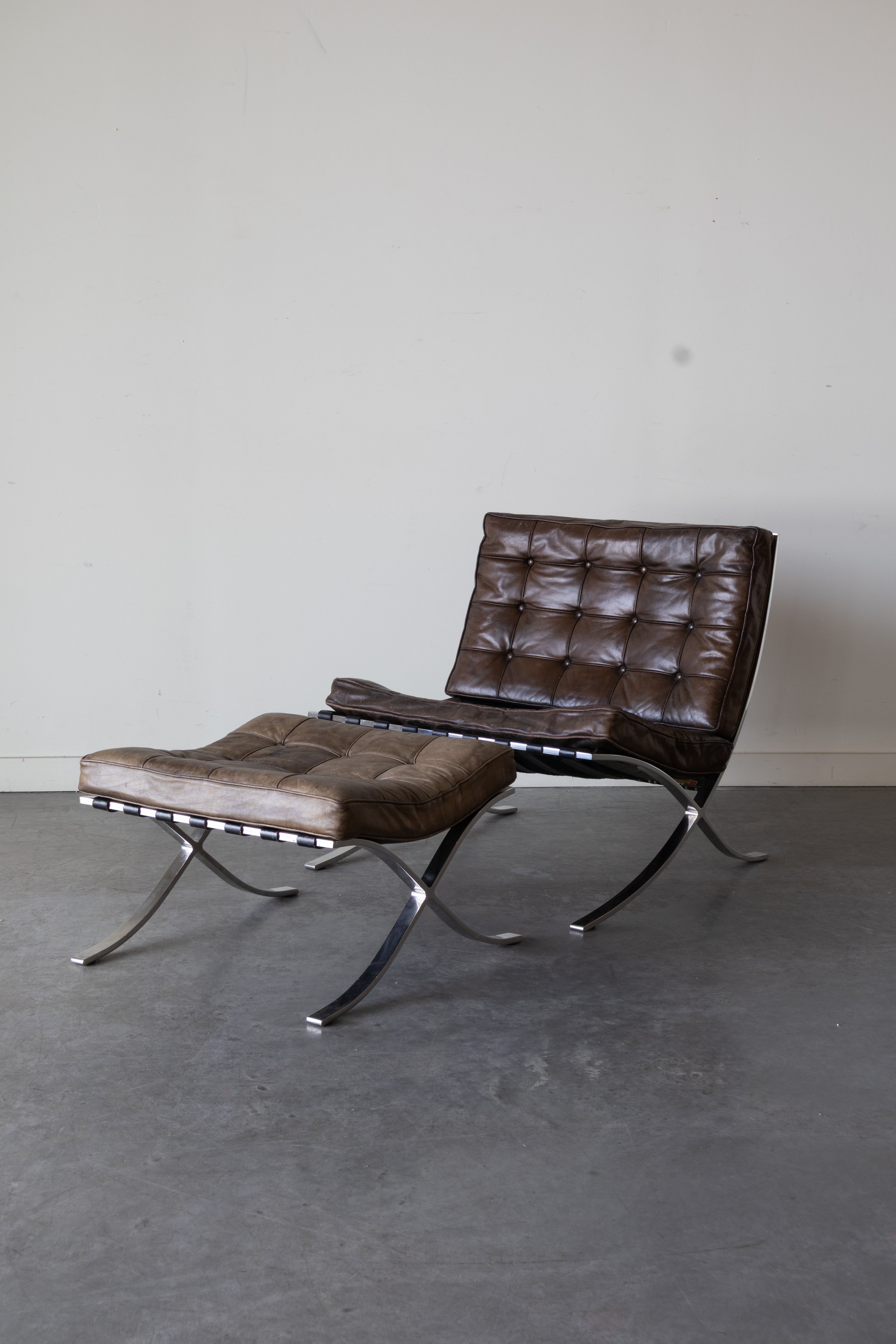 Barcelona Lounge Chair & Ottoman By Mies van der Rohe for Knoll
