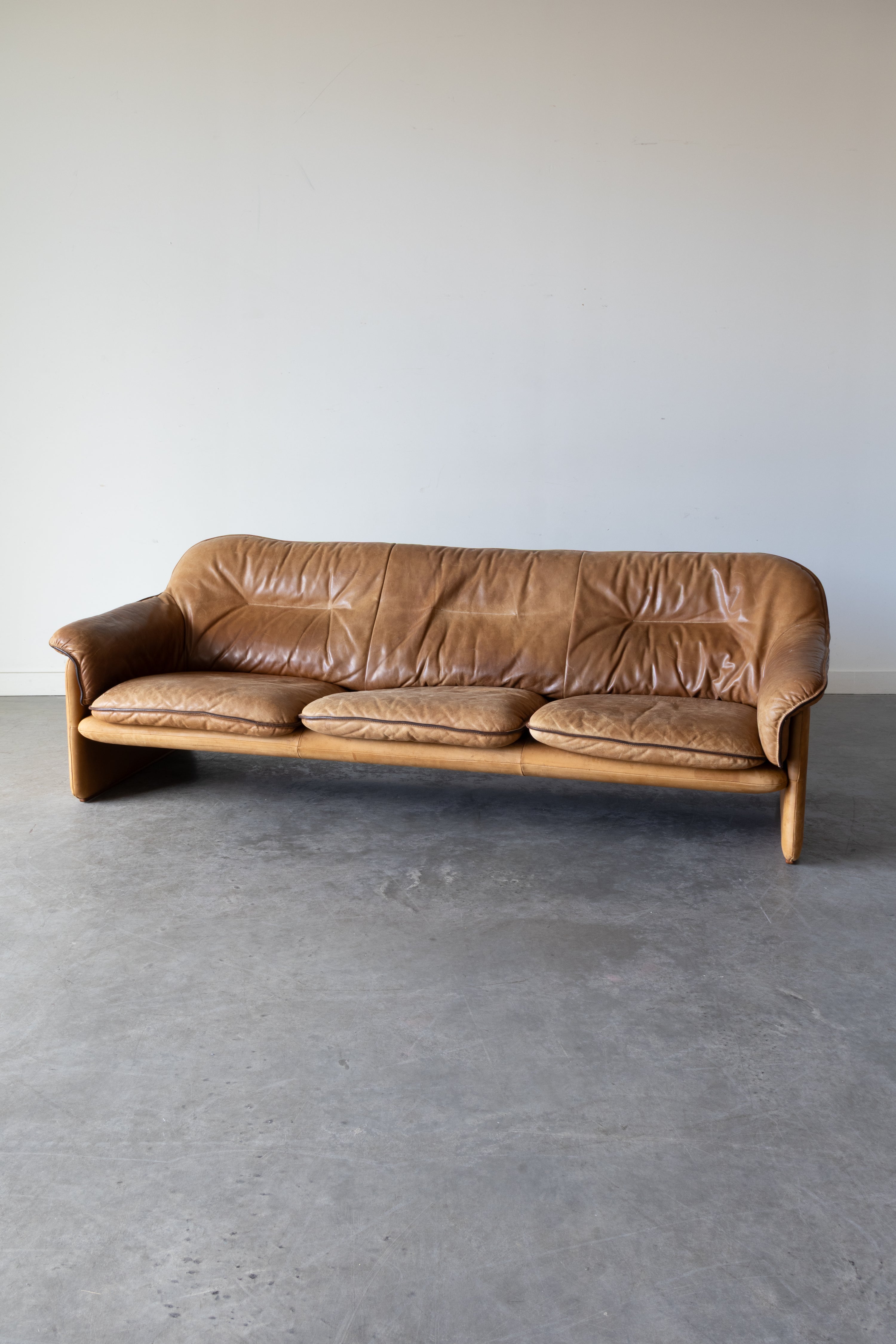 DS-16 Cognac leather sofa by De Sede, 1970s
