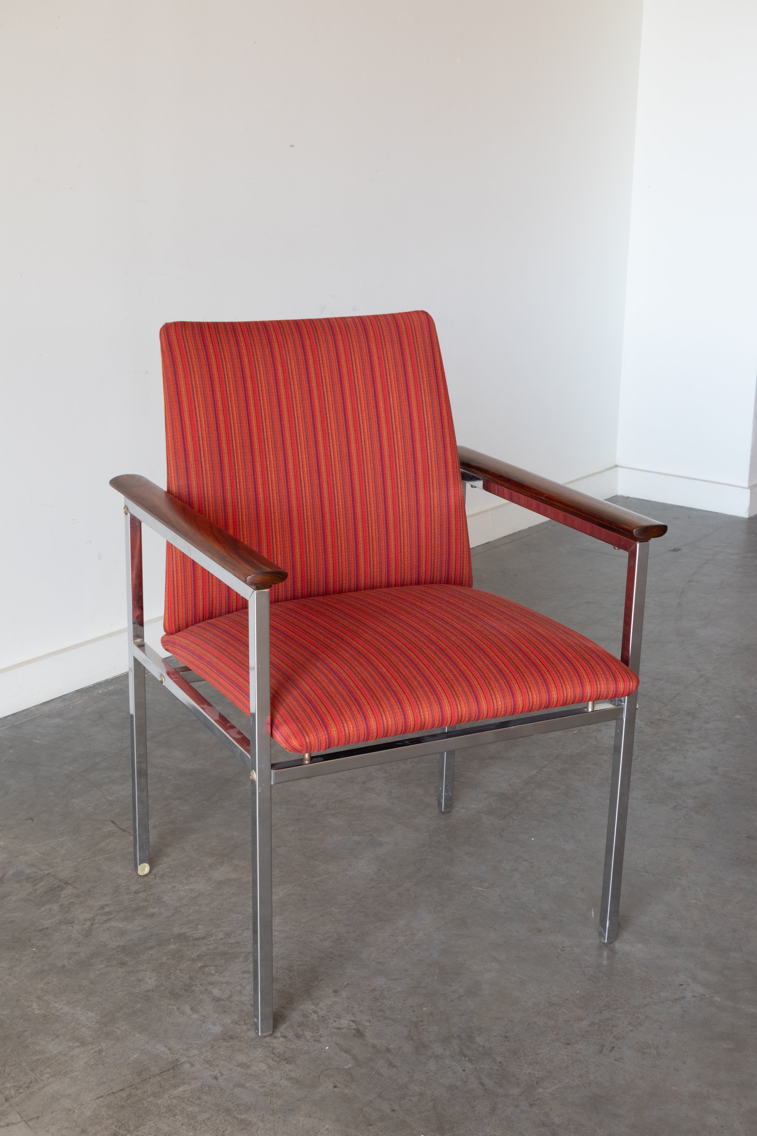 Chrome and Danish Rosewood Armchairs by Sigvard Bernadotte for France & Søn