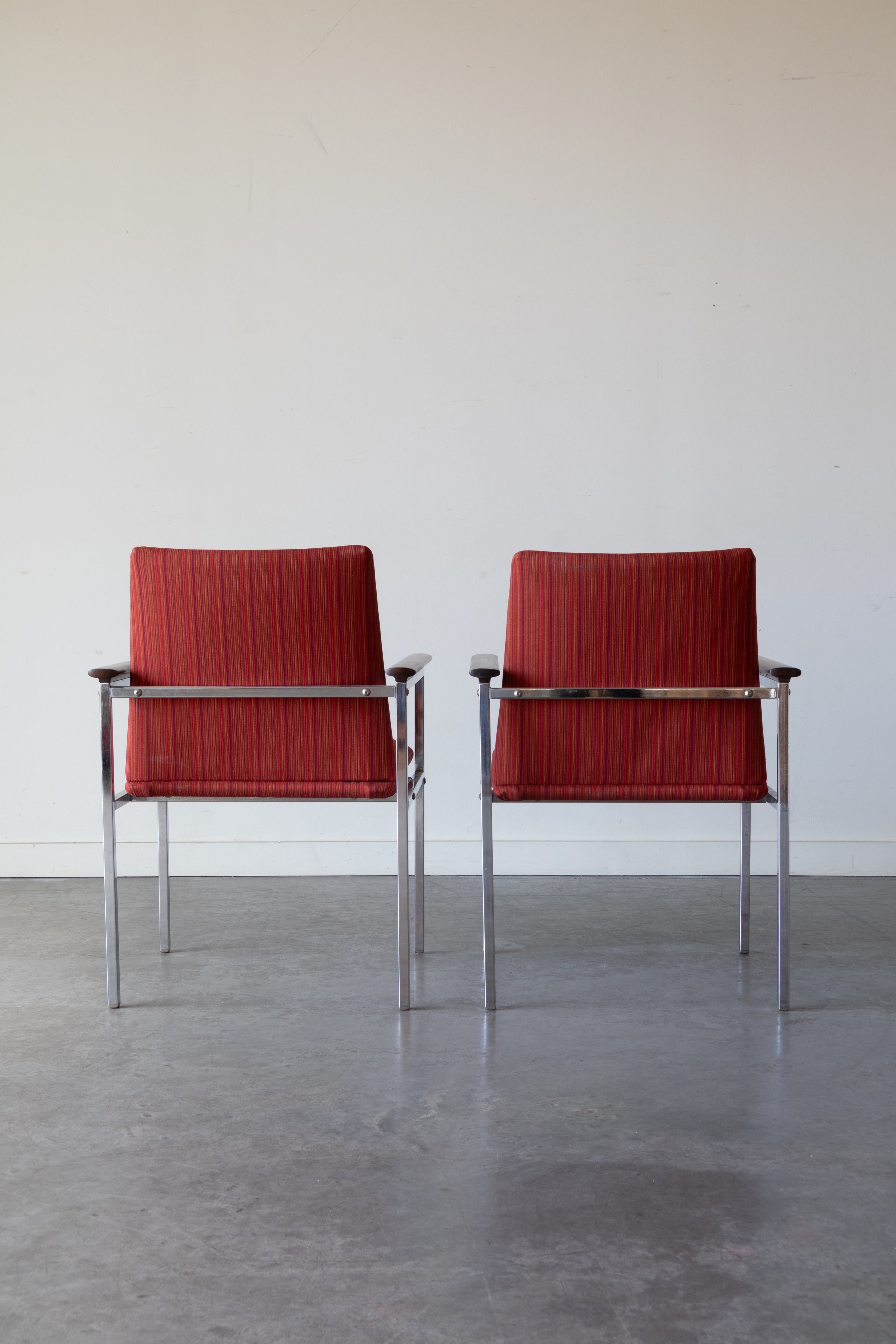 Chrome and Danish Rosewood Armchairs by Sigvard Bernadotte for France & Søn