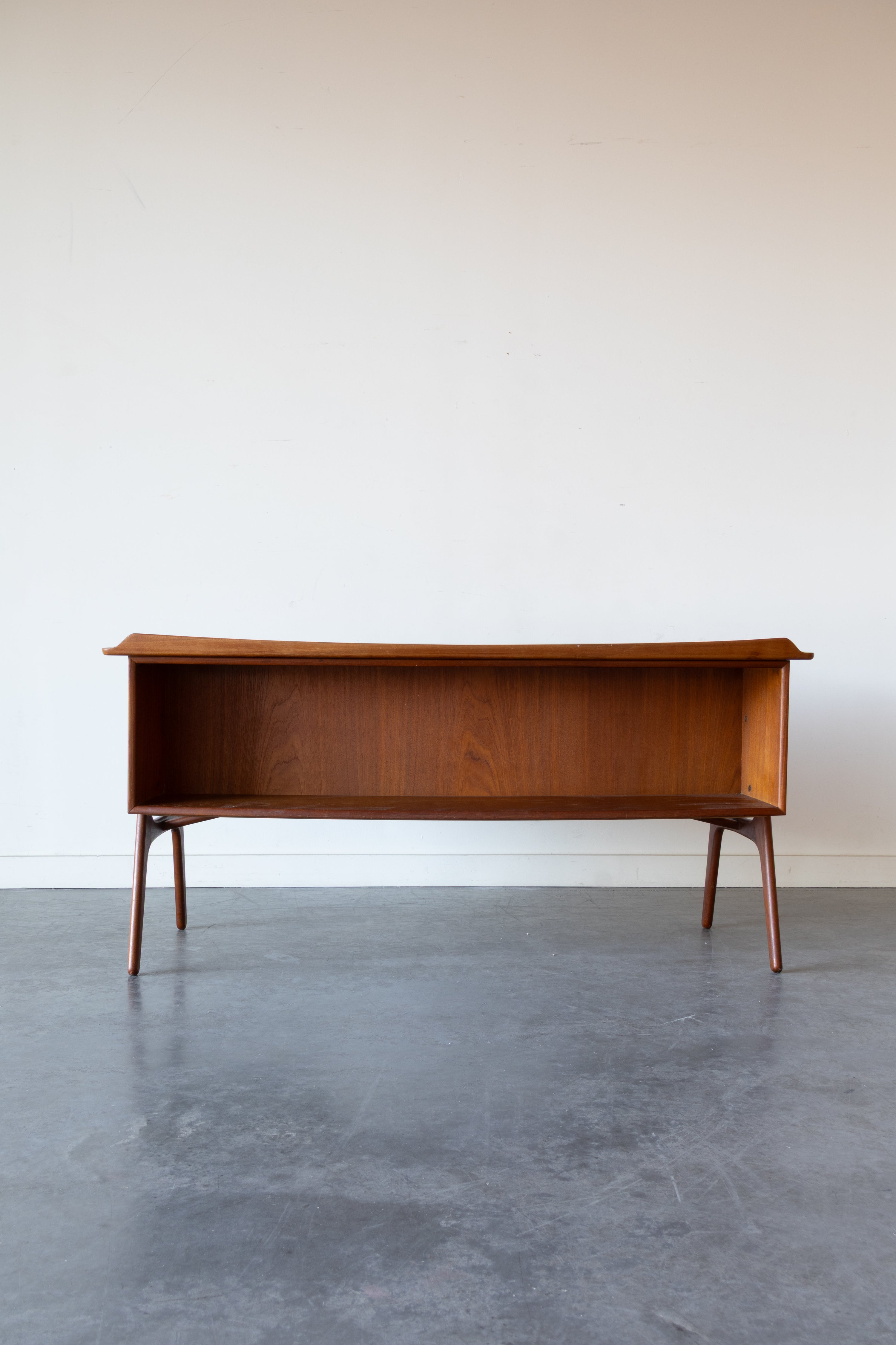 Danish Teak and Cane Desk by Svend Aage Madsen for Sigurd Hansen Møbelfabrik, 1950s