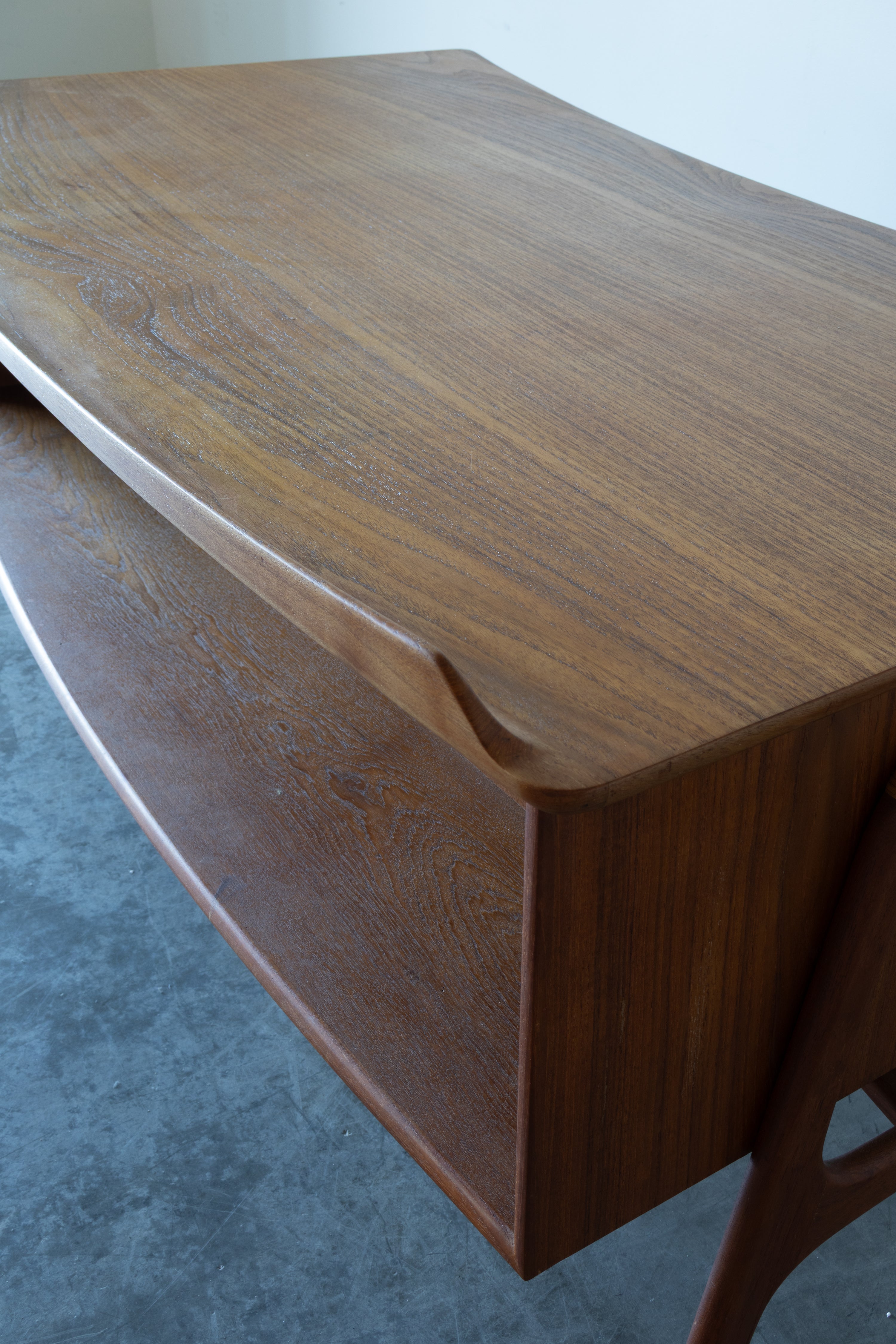 Danish Teak and Cane Desk by Svend Aage Madsen for Sigurd Hansen Møbelfabrik, 1950s