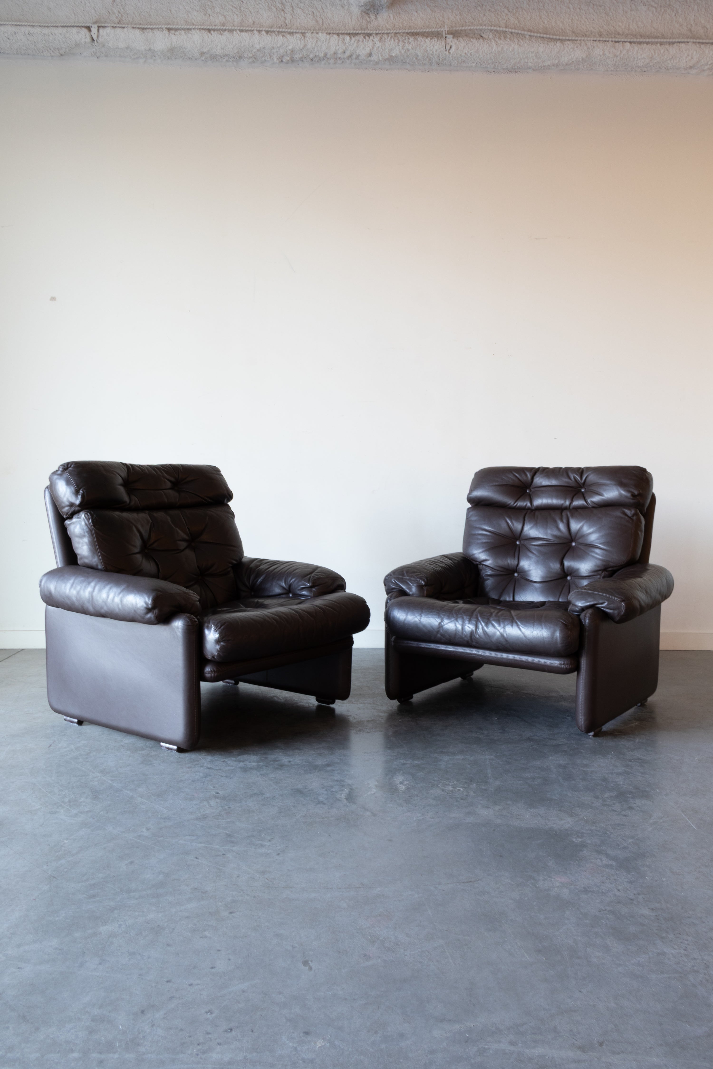 Coronado Leather Lounge Chairs by Afra and Tobia Scarpa for B&B Italia