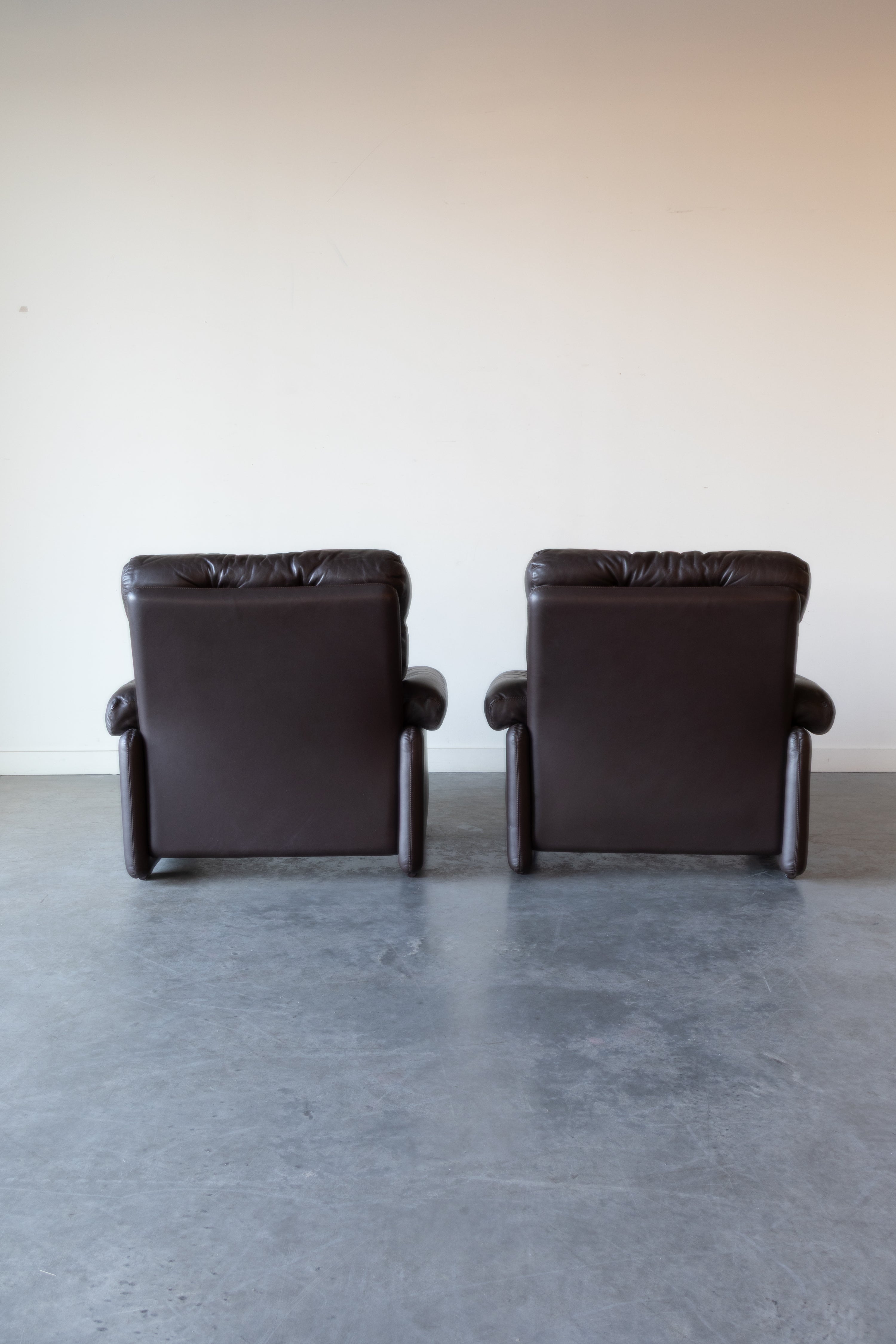 Coronado Leather Lounge Chairs by Afra and Tobia Scarpa for B&B Italia