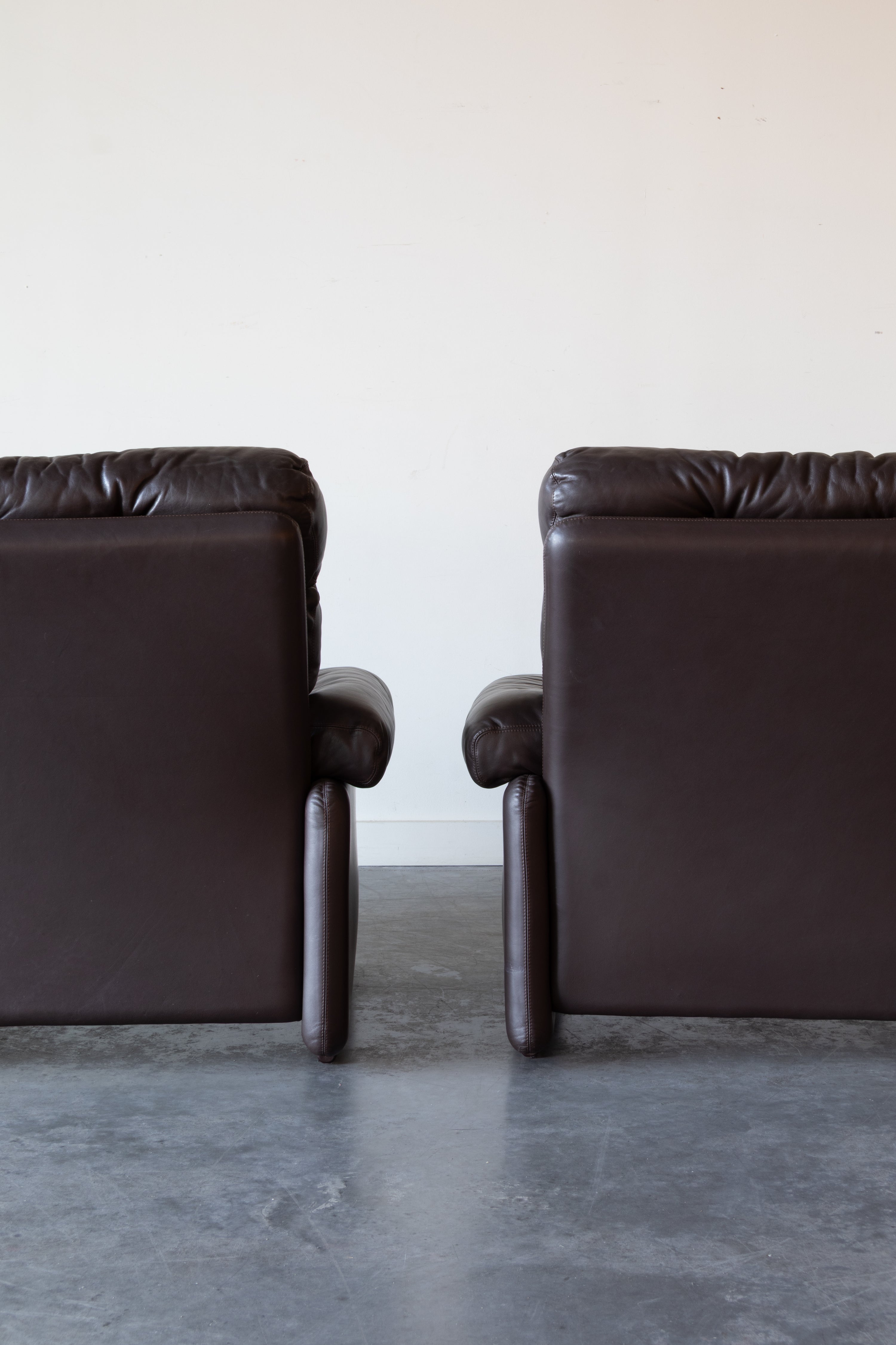 Coronado Leather Lounge Chairs by Afra and Tobia Scarpa for B&B Italia