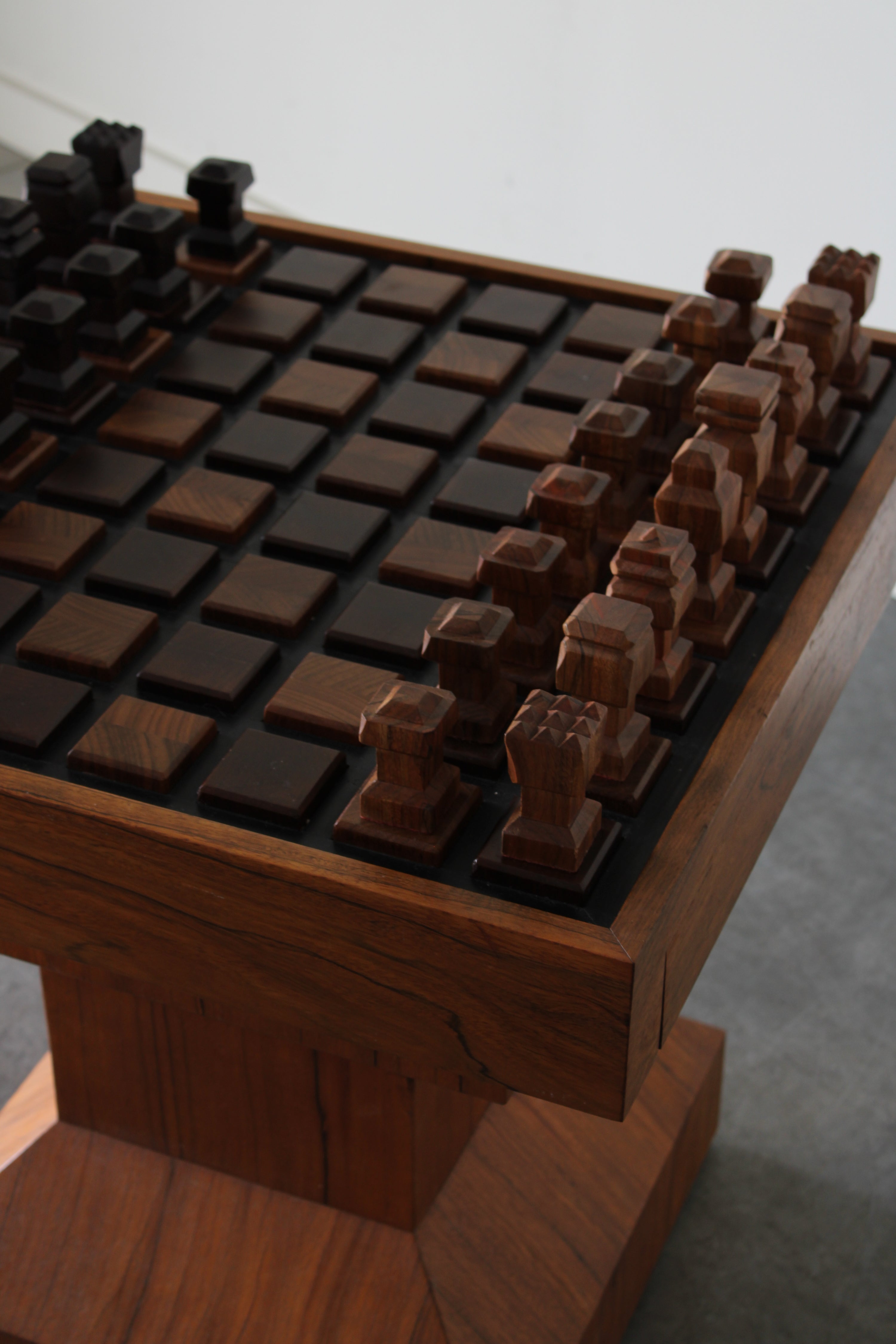 Danish Teak and Rosewood Chess Table in the style of Don S. Shoemaker