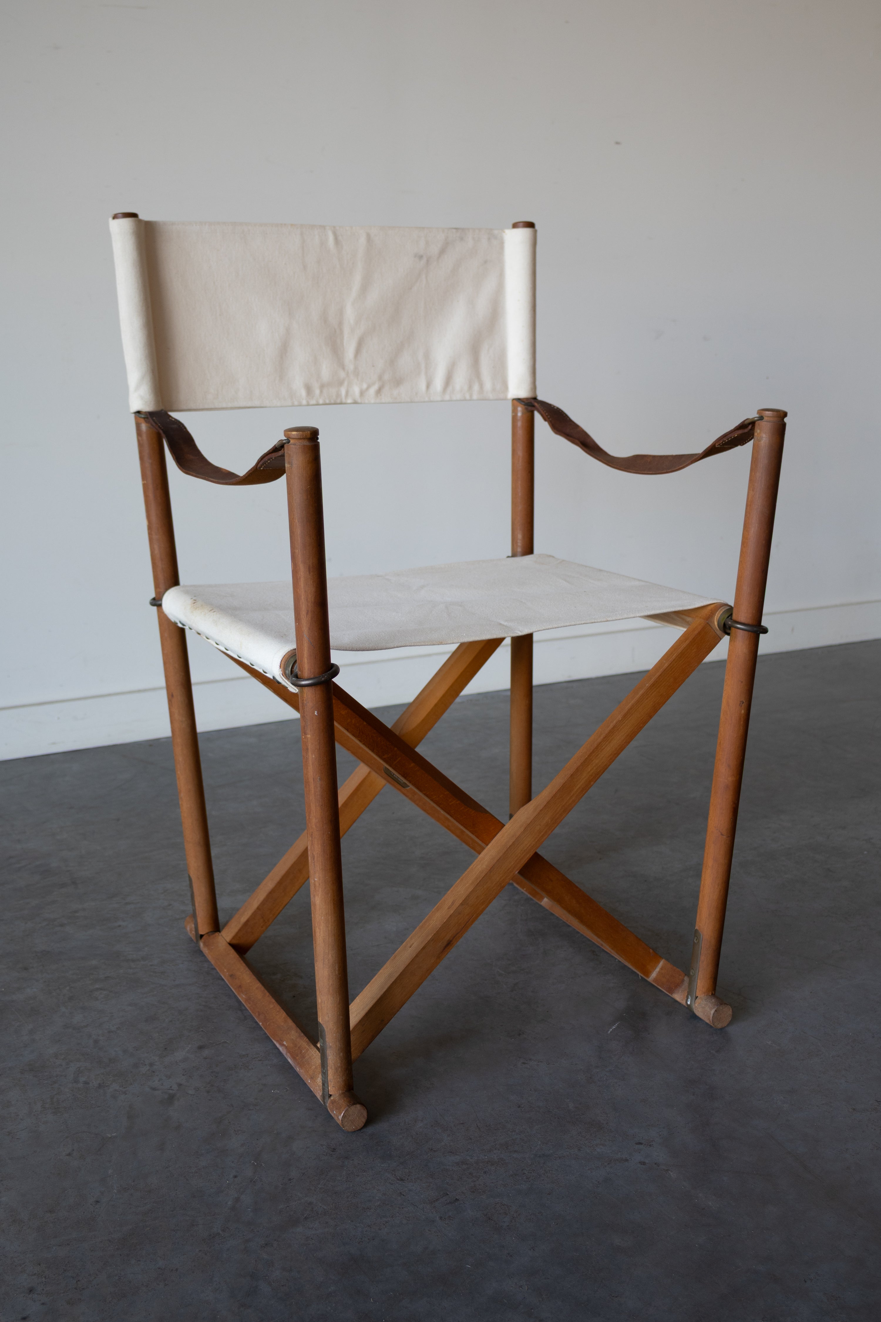 Set of 4 MK16 Folding Safari Chairs by Mogens Koch for Cado, Denmark