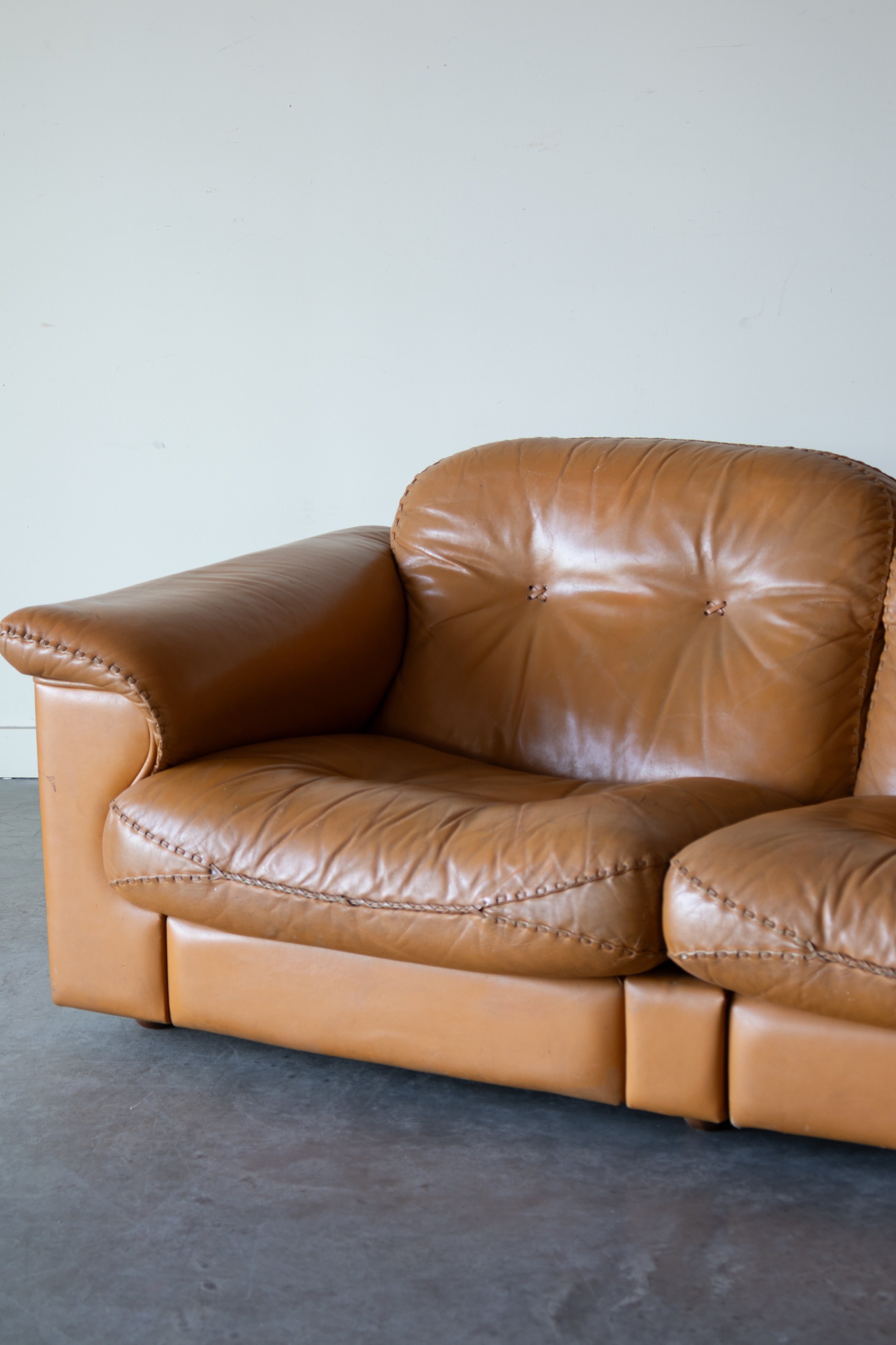 De Sede DS-101 Cognac Leather Sofa, 1970s
