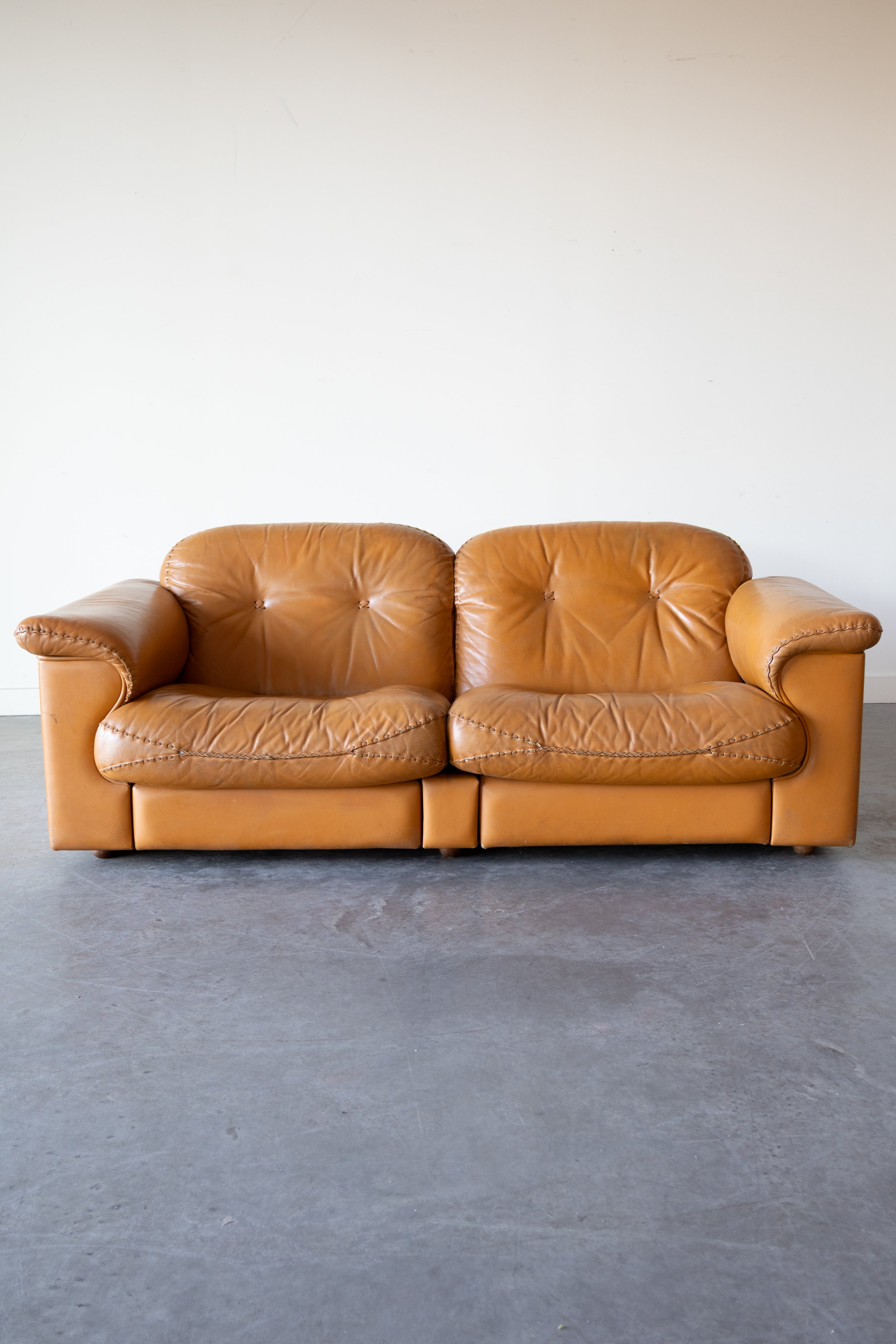 De Sede DS-101 Cognac Leather Sofa, 1970s