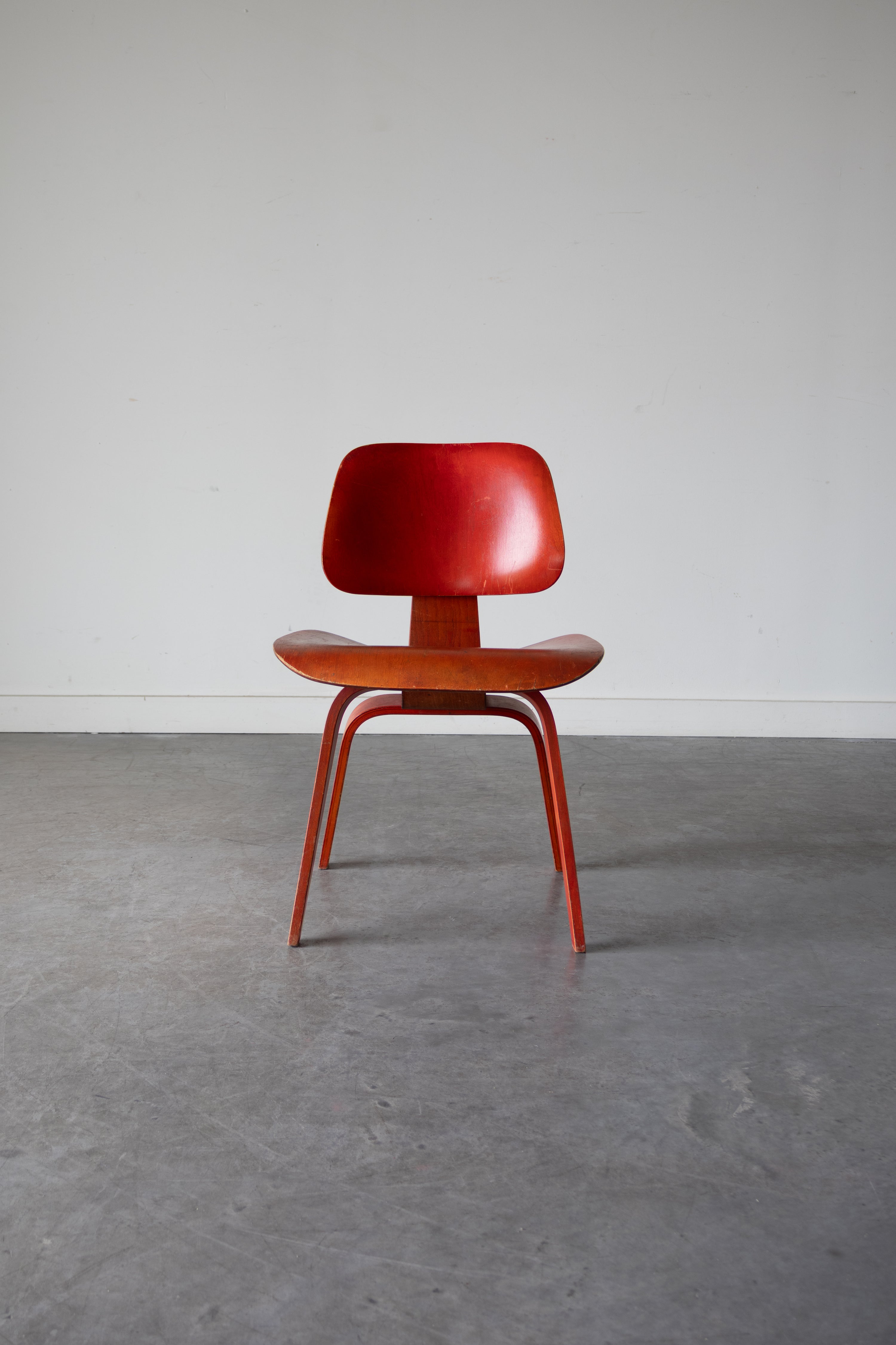 Red Aniline DCW Chair by Charles and Ray Eames for Herman Miller, 1950s
