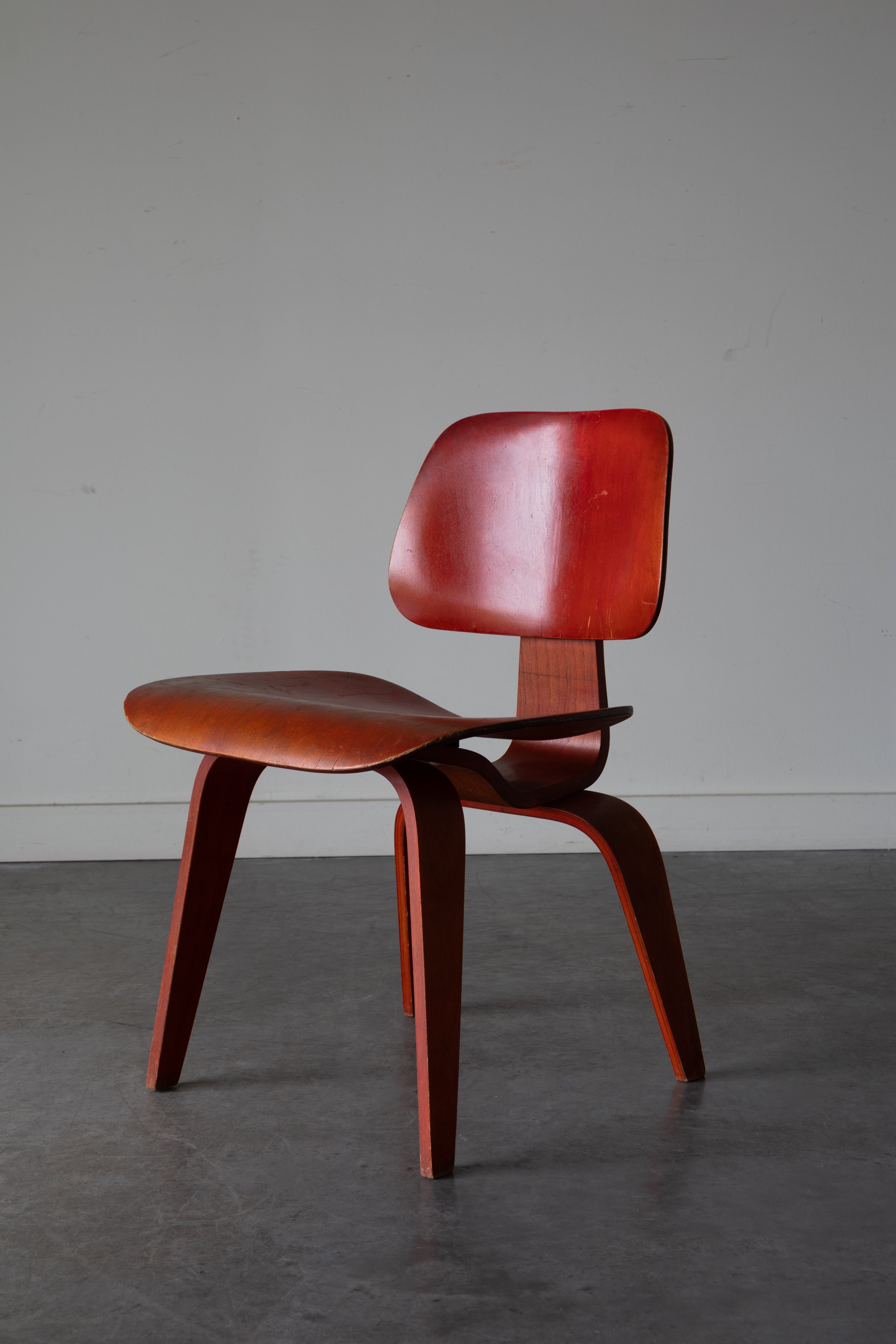 Red Aniline DCW Chair by Charles and Ray Eames for Herman Miller, 1950s