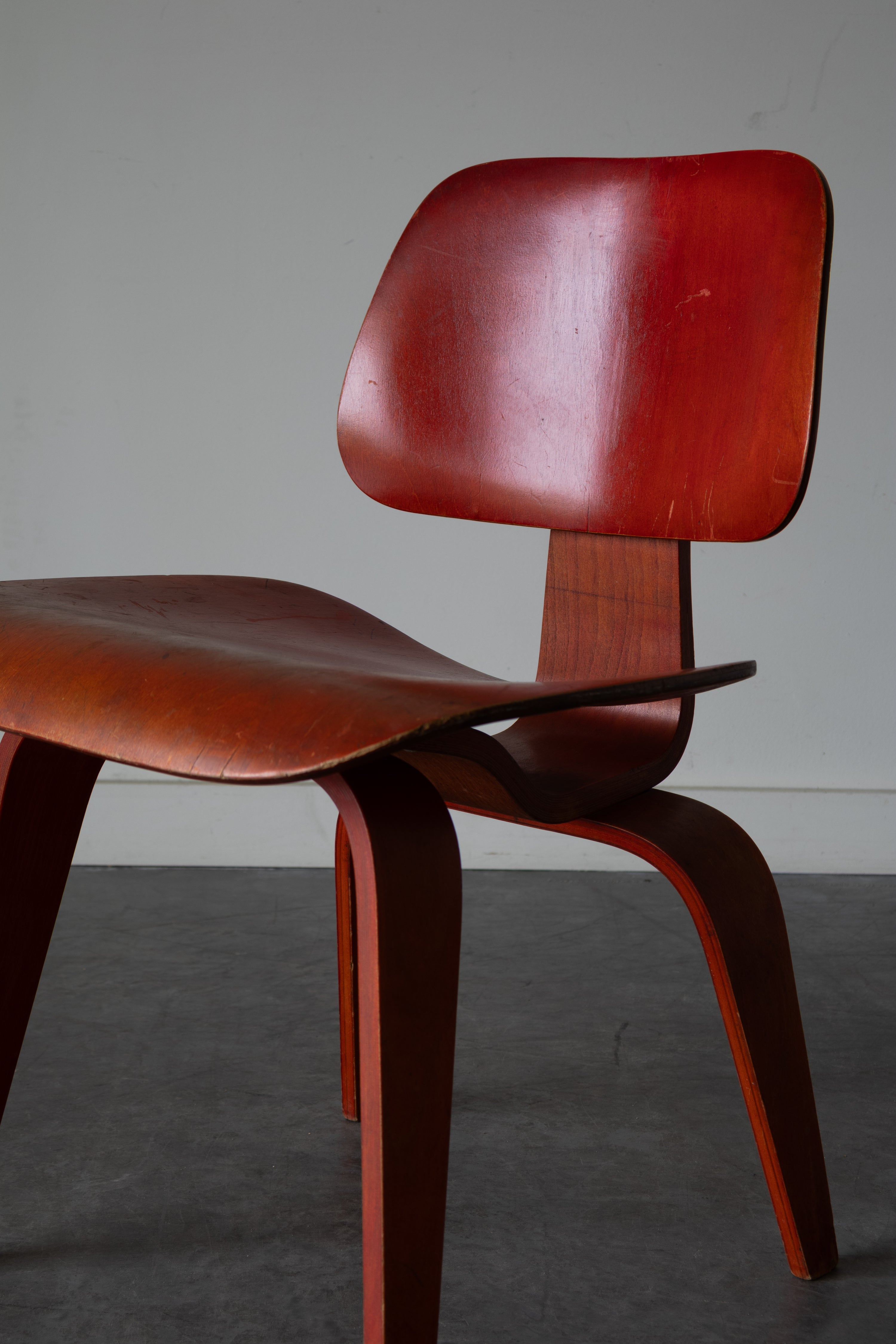 Red Aniline DCW Chair by Charles and Ray Eames for Herman Miller, 1950s