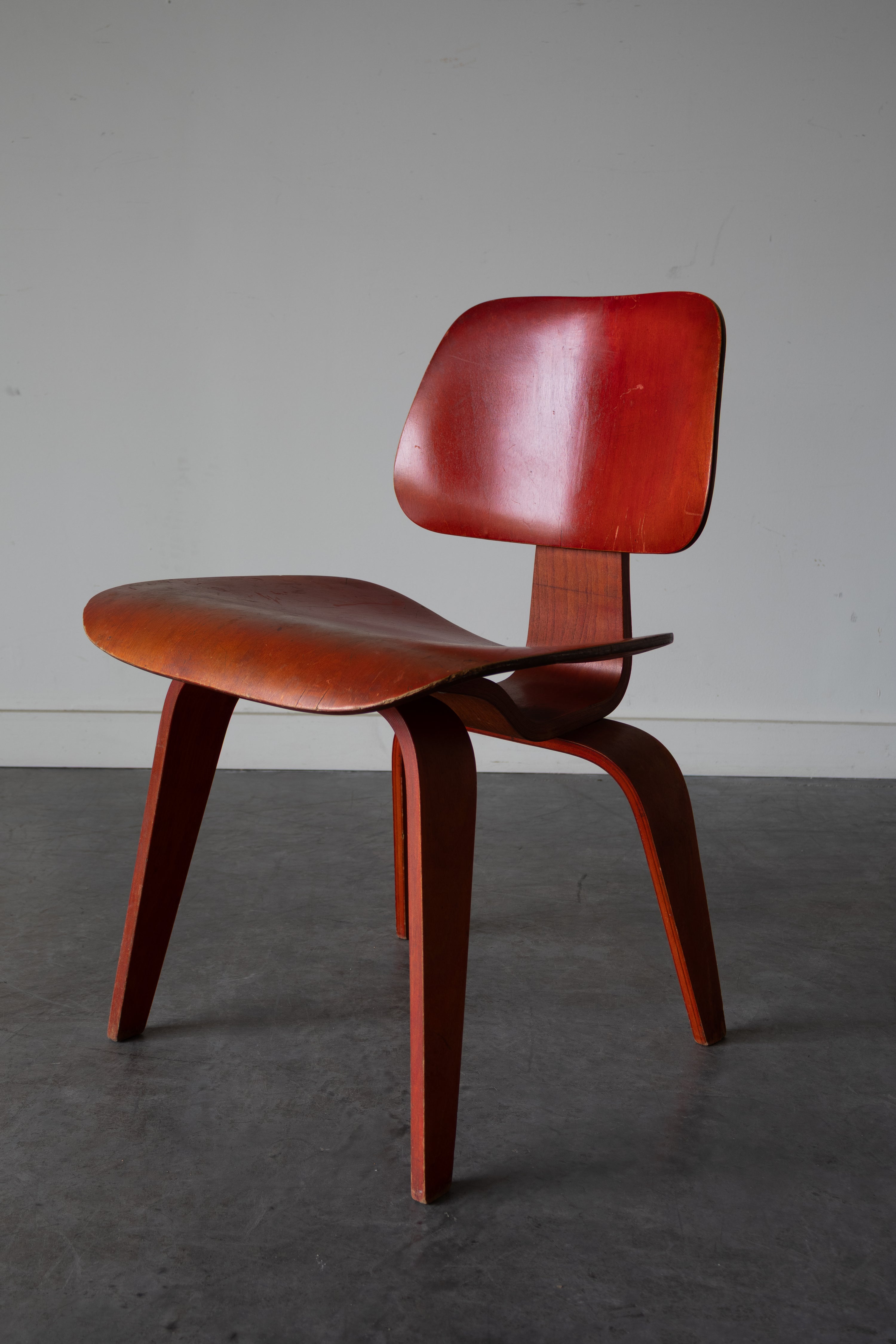 Red Aniline DCW Chair by Charles and Ray Eames for Herman Miller, 1950s