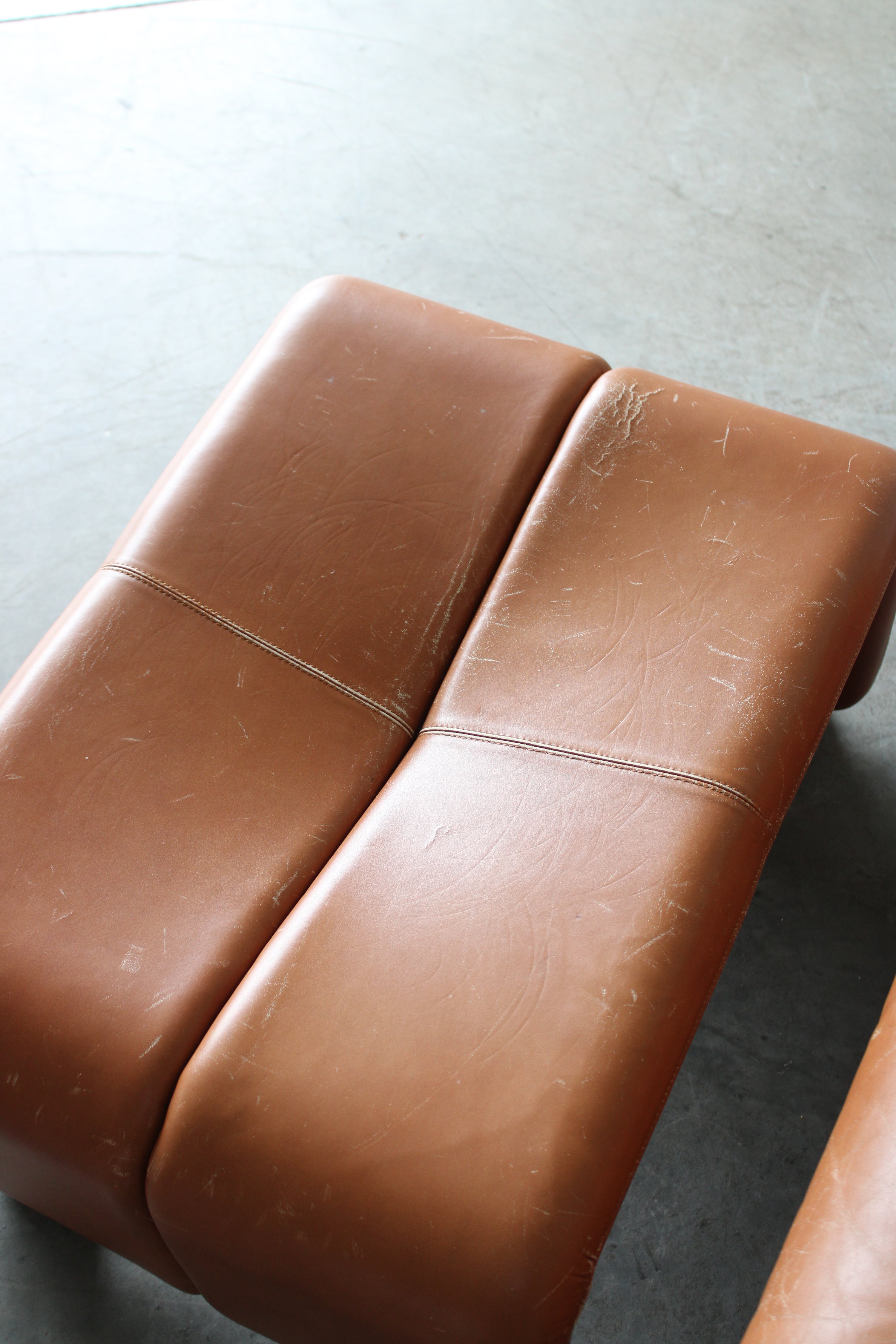 Coronado Leather Lounge Chair and Ottoman by Afra and Tobia Scarpa for B&B Italia